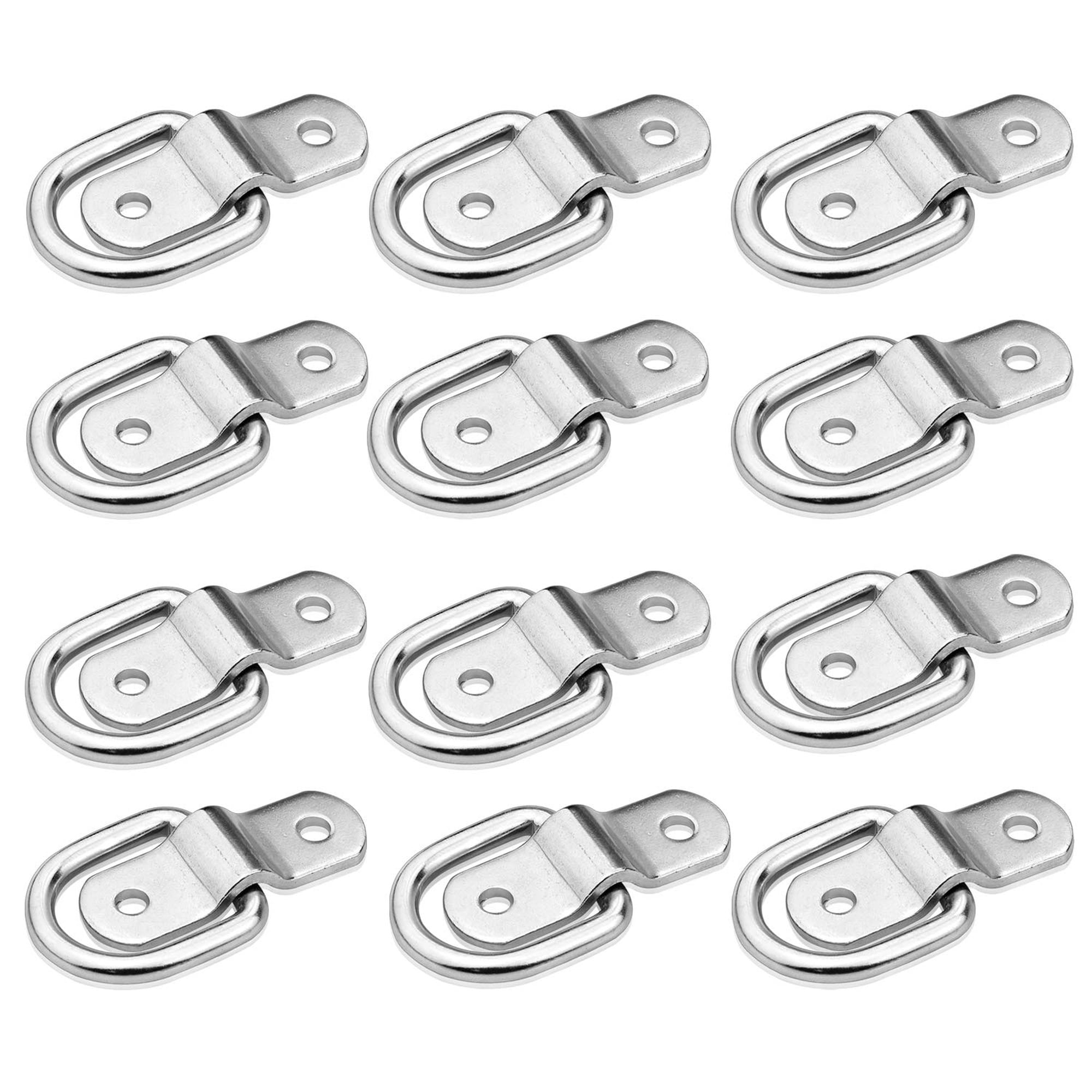 Angel Sar 12 Pcs 0.25 in Heavy Duty D Ring Tie Downs Anchor Surface Floor Mount Lashing Rings 2400 Lbs for Cargo Trailers Load Bearing Bracket