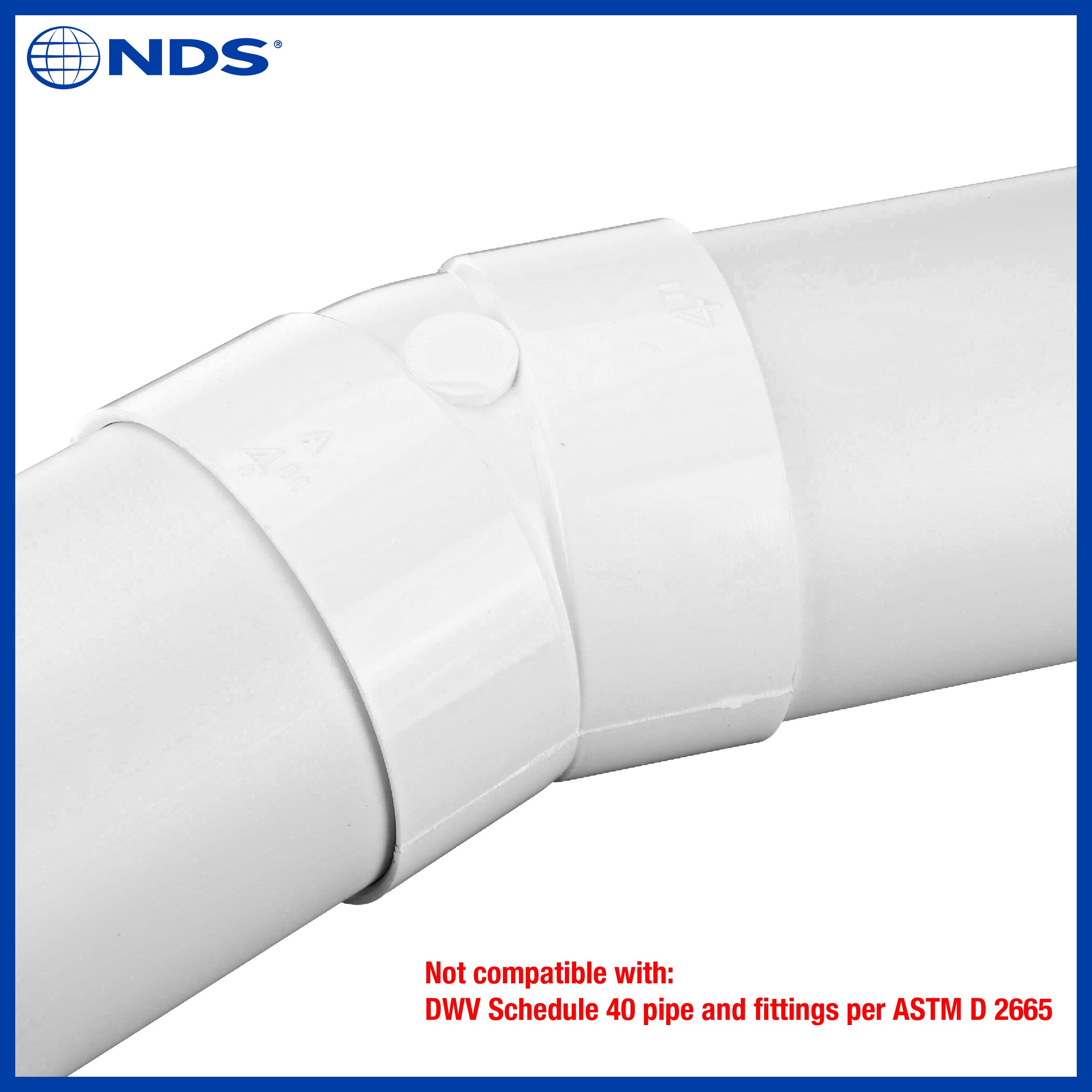 NDS PVC Sewer and Drain 22.5 Degree Elbow, 4 in. Hub X Hub in the