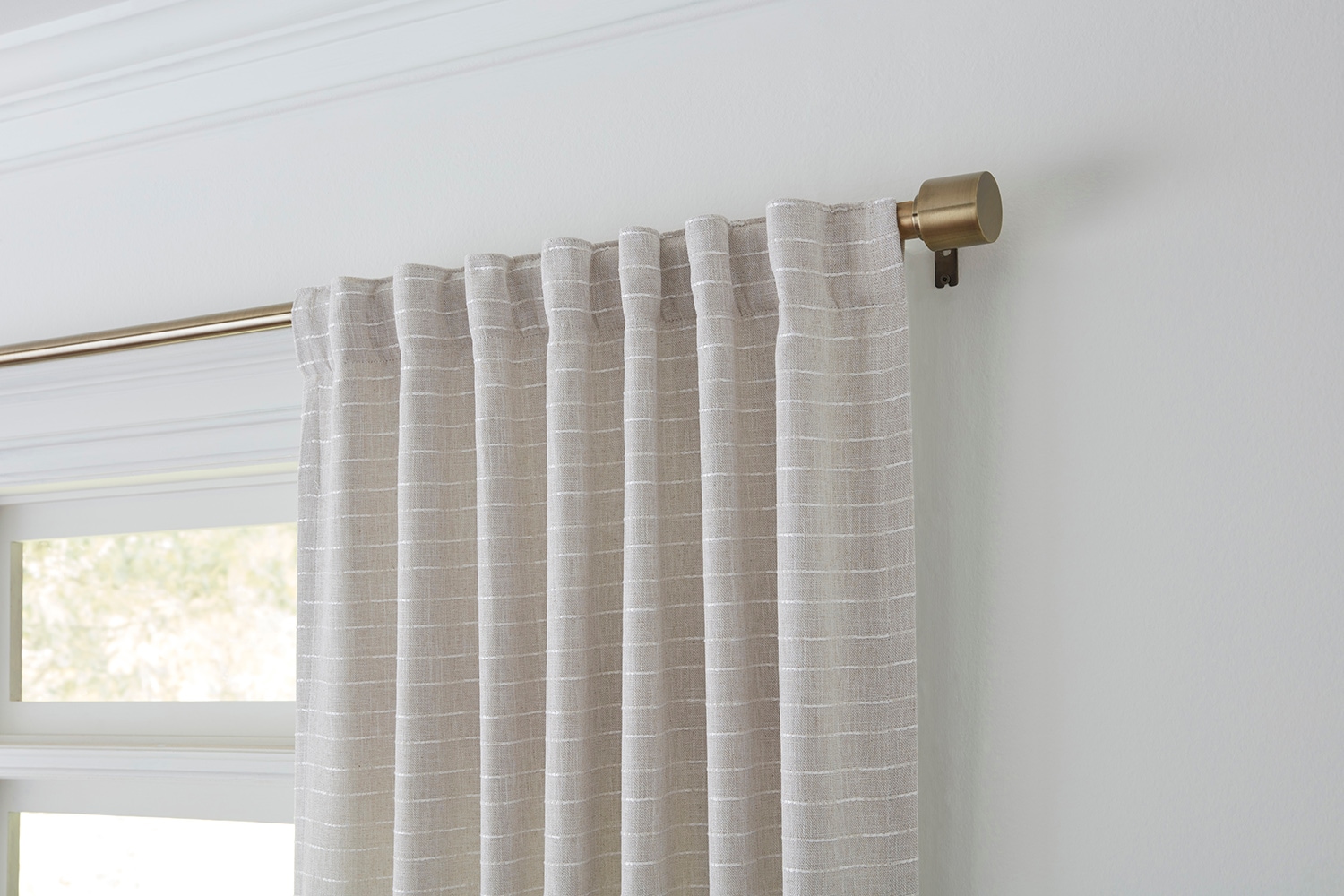 allen + roth 84-in Linen Striped Room Darkening Thermal Lined Back Tab ...