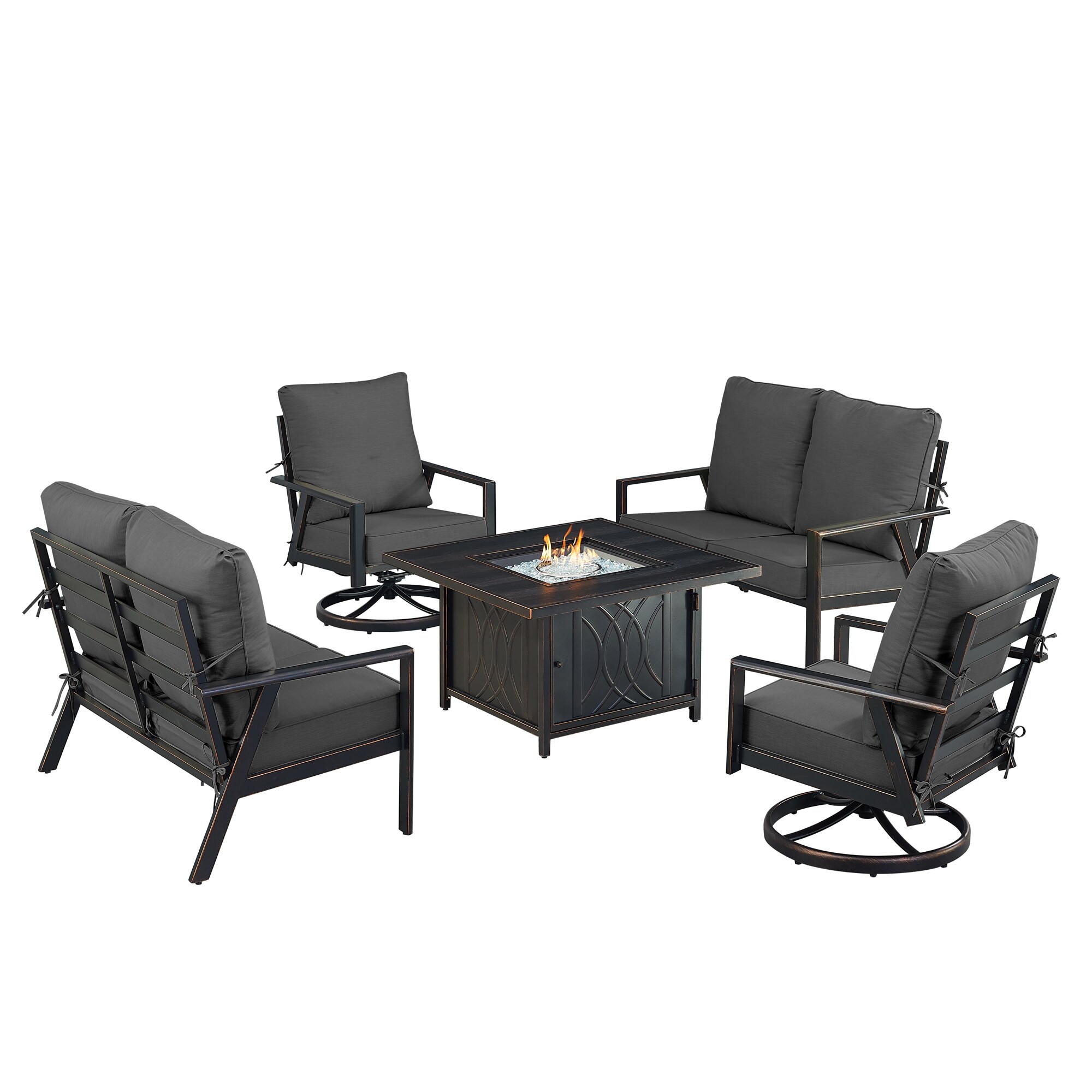 Oakland Living LUX2LS2CHCAVEBKCUA Patio-Conversation-Sets - View #2