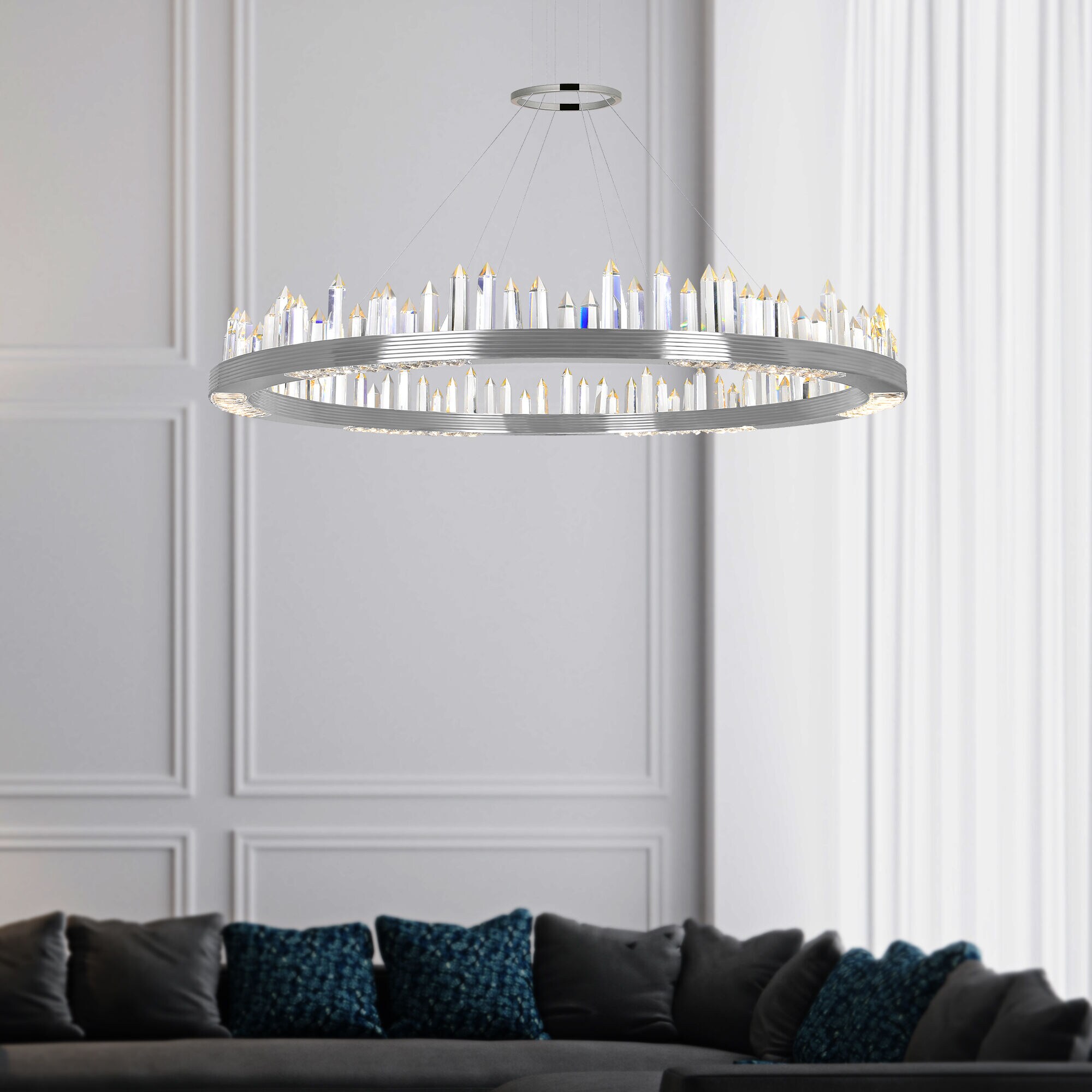 CWI Lighting 1218P40-613 Agassiz 1 -Light Multiple finishes Nickel Modern/contemporary Integrated LED For Use in Bathrooms, Bedrooms, Dining Rooms, Foyers, Kitchens, Living Rooms Chandelier