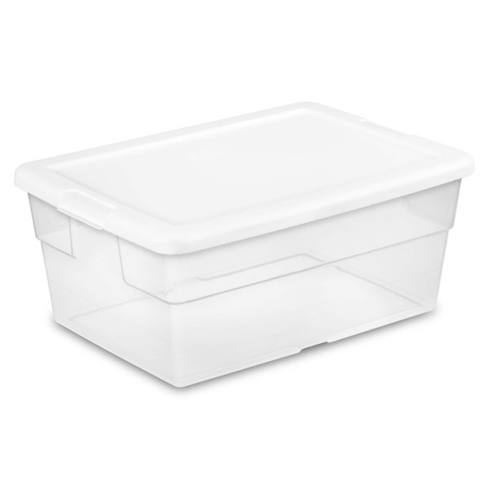 Sterilite 108 qt. Clear Stacker Storage Container Tote with Latching Lid (16-Pack)