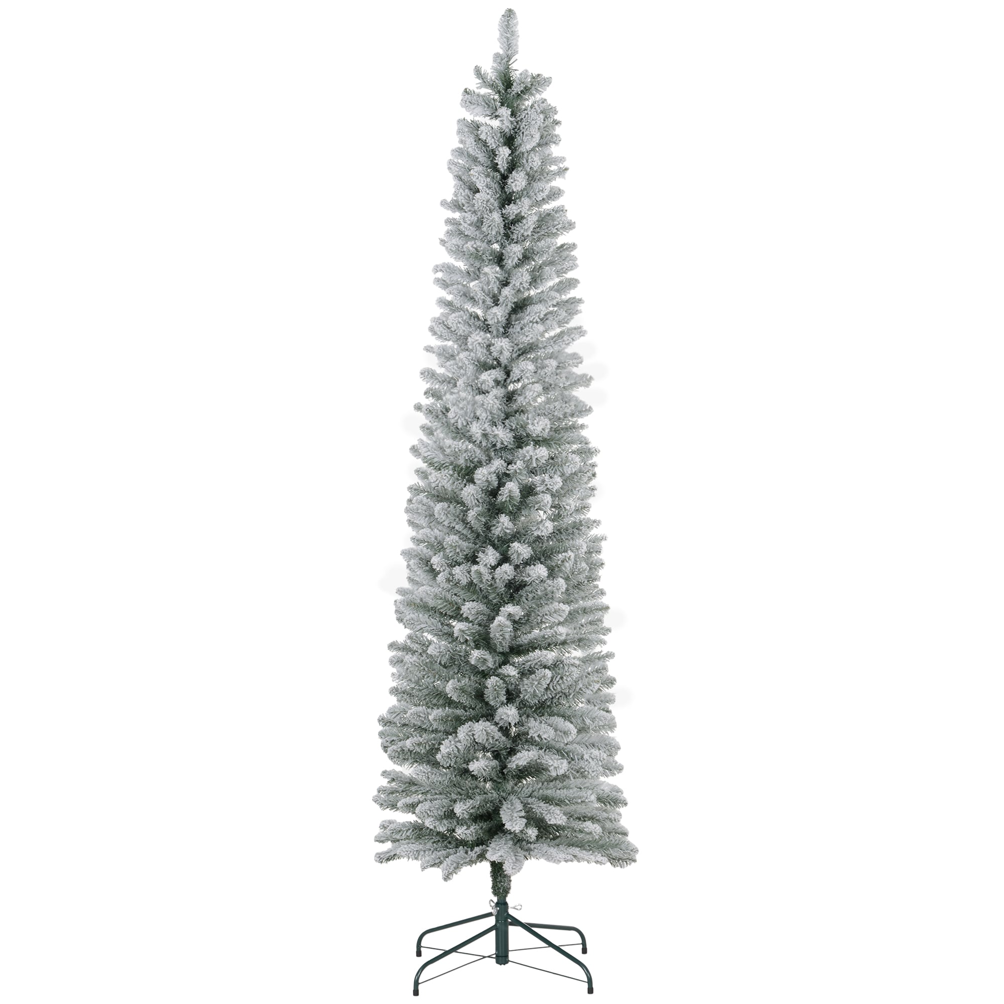 AAZJ NBC-CM64202ML 7-ft Pencil pine Pencil Flocked Artificial Christmas Tree