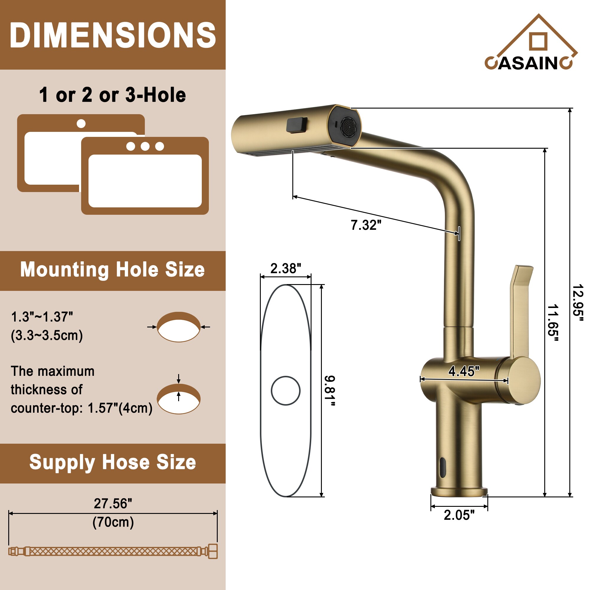CASAINC KCLT0061BG Kitchen-Faucets - View #3