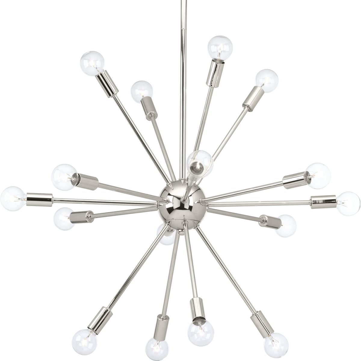 Ion 16-Light Polished Nickel Space-Age Chandelier
