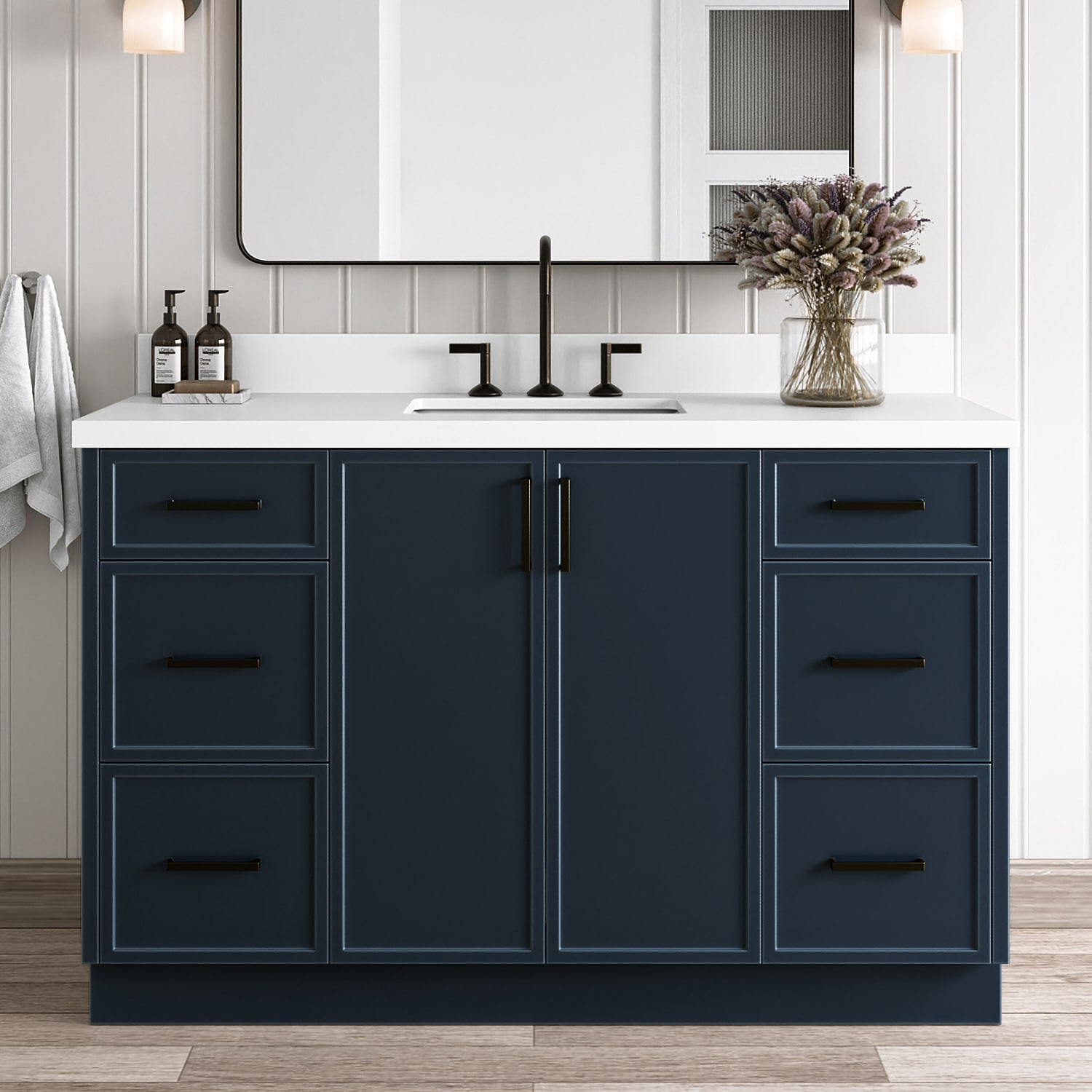 ARIEL Kelly Undermount Bathroom Vanity with Quartz or Marble Top
