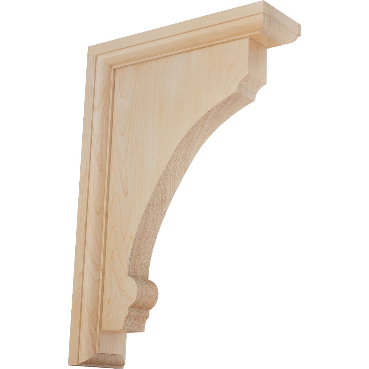 Ekena Millwork BKTW02X08X12TMMA Thompson 2-1/2-in x 8-in x 12-in Maple Brown Wood Standard bracket