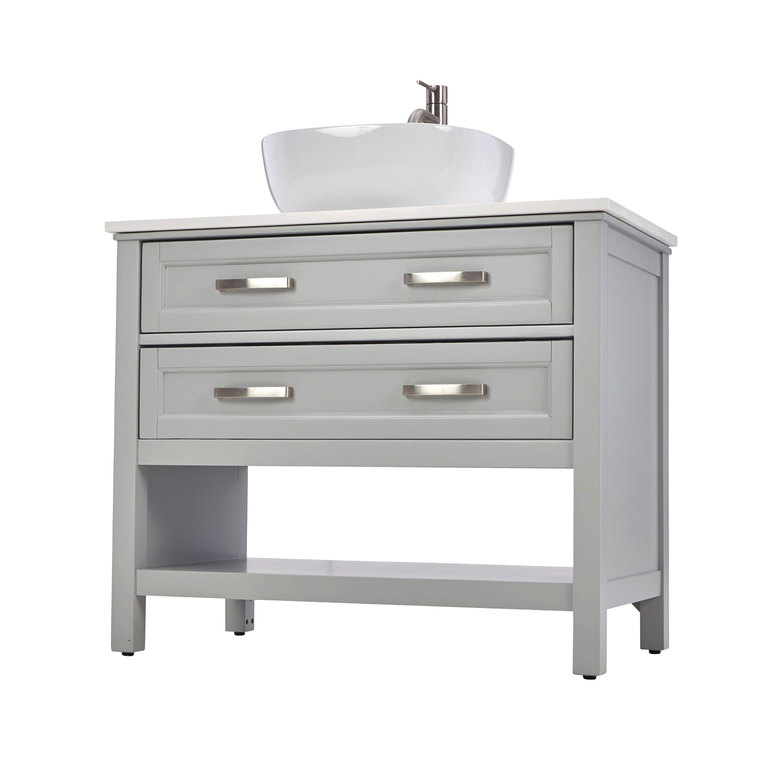 Style Selections Cromlee 36in Light Gray Single Sink Bathroom Vanity