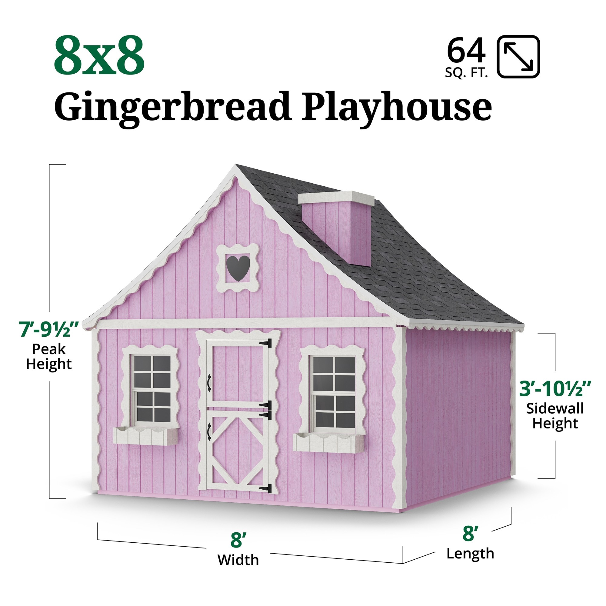 Little Cottage Co 8X8 GBP-PNK-FK-LFT playhouses - View #4