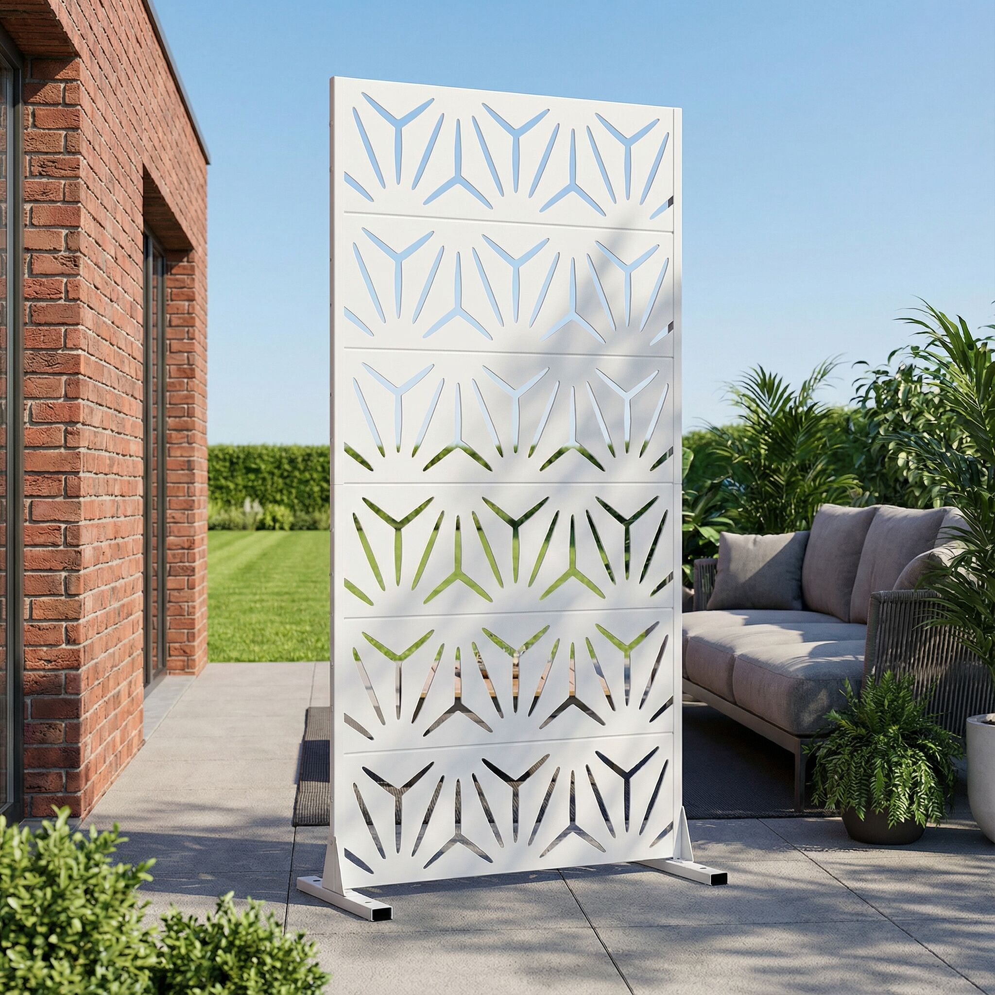 Dovelina 72-H x 35-W x 16-D Metal Privacy Screen Fence Panel Stylish Pattern