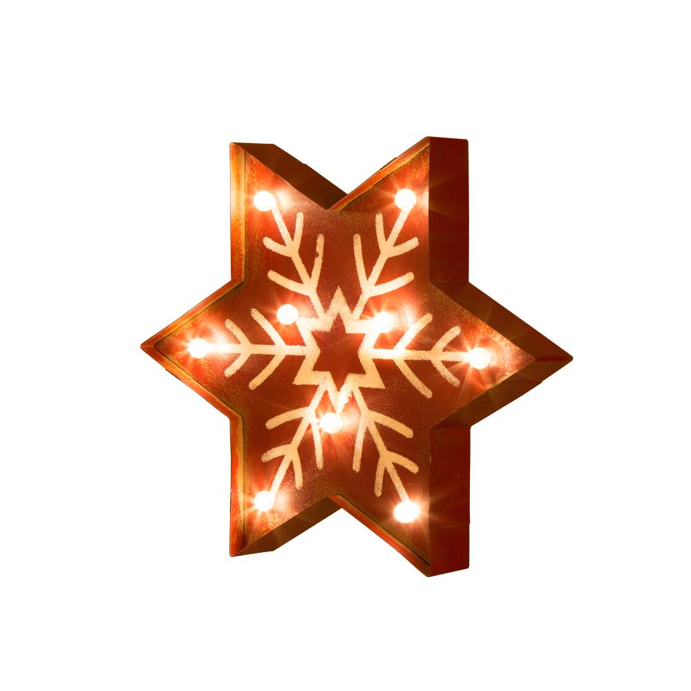 Glitzhome 1107001867 13.78-in Lighted Decoration Snowflake Christmas Decor