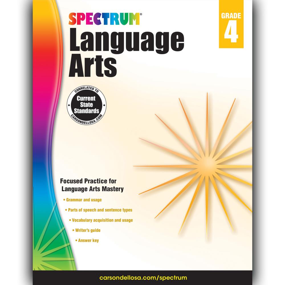 Spectrum CD-704591 Language Arts Workbook, Grade 4, Paperback Activity Book