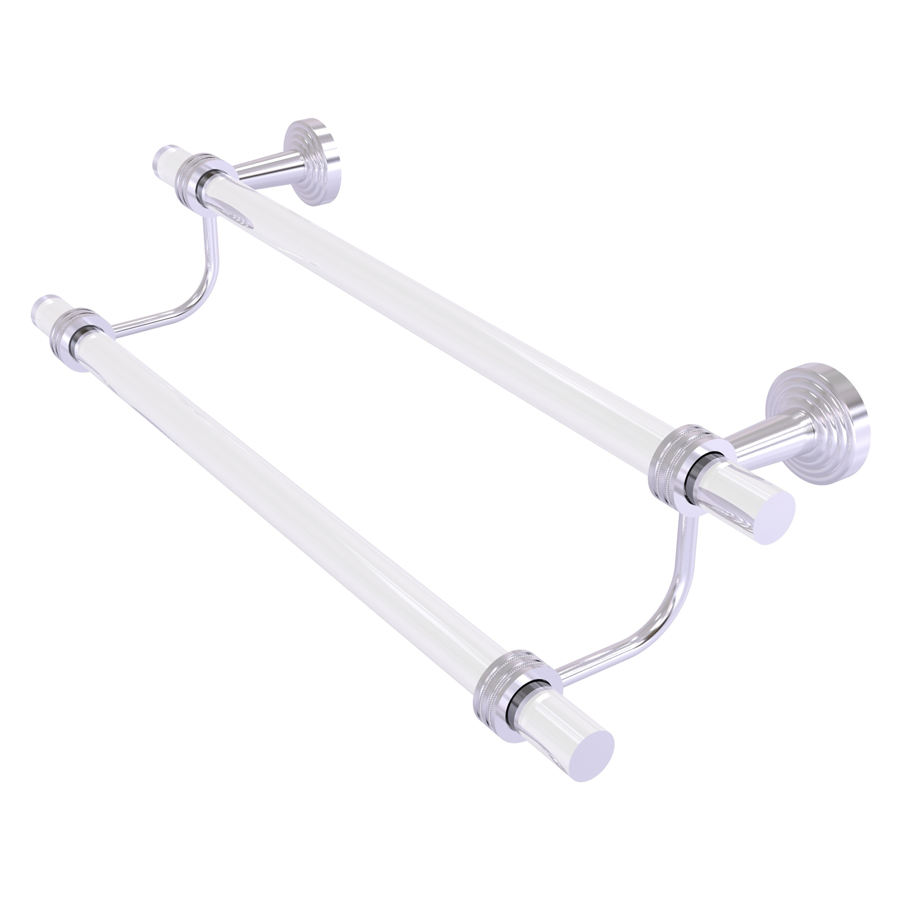 Allied Brass PB-72D-18-SCH Pacific Beach 18-in double Satin Chrome Wall mount Double Towel Bar