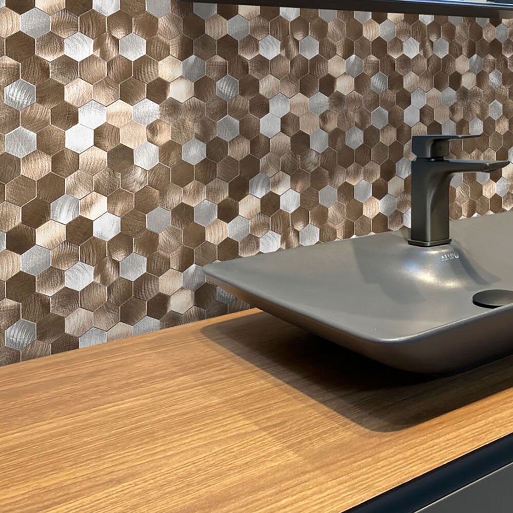 VAOVI Peel and Stick Tile Backsplash Kitchen,Stick on Backsplash Self  Adhesive Wall Tiles Bathroom Shower Tiles Waterproof(5Tiles,Beige)
