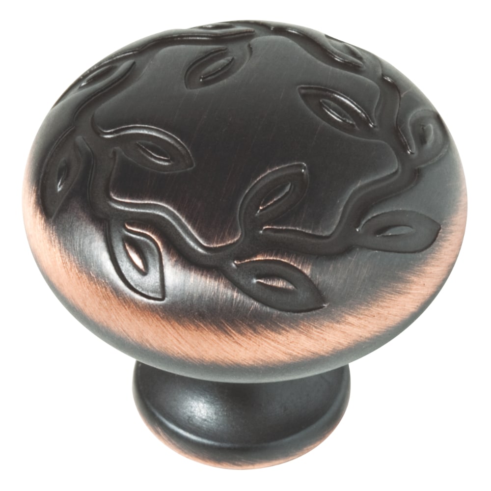 Brainerd P23832W-VBC-C Leaf and Vine 1-1/4-in Bronze with Copper Highlights Round Traditional Cabinet Knob