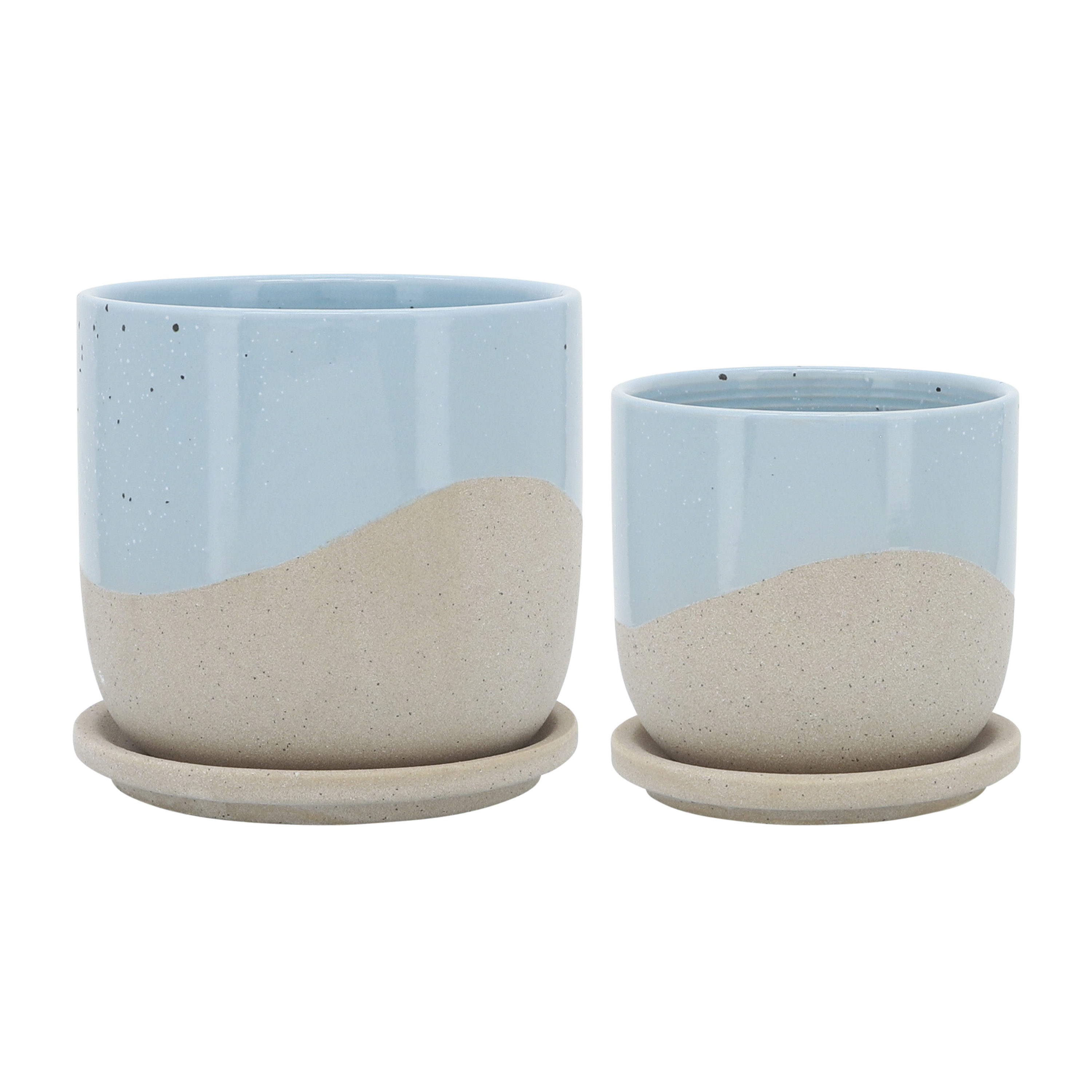 Sagebrook Home 16831-07 Round 6-in W x 6-in H Off-white Ceramic Indoor/Outdoor Planter
