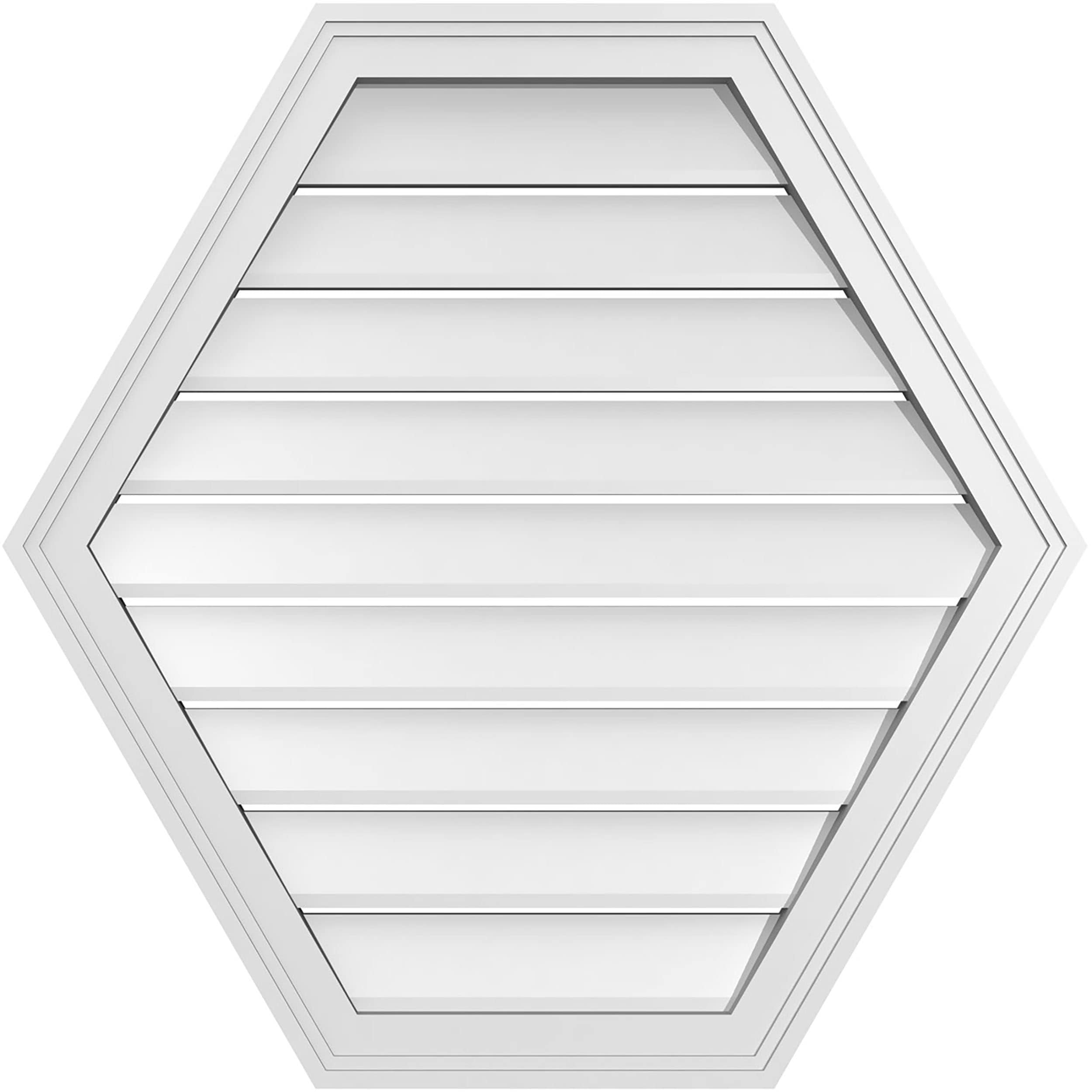 Ekena Millwork GVPHP30X3002SF 30-Inches x 30-Inches Off-white Peaked PVC Gable Louver Vent
