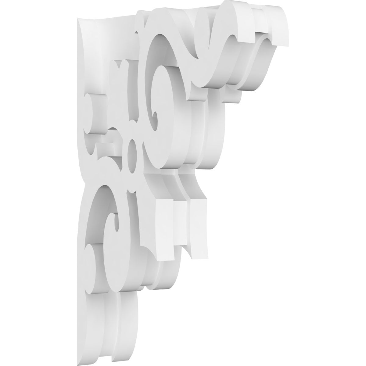 Ekena Millwork CORP01X05X09WH 1.875-in x 5.5-in x 9-in Whitman Unfinished White PVC Paintable Corbel