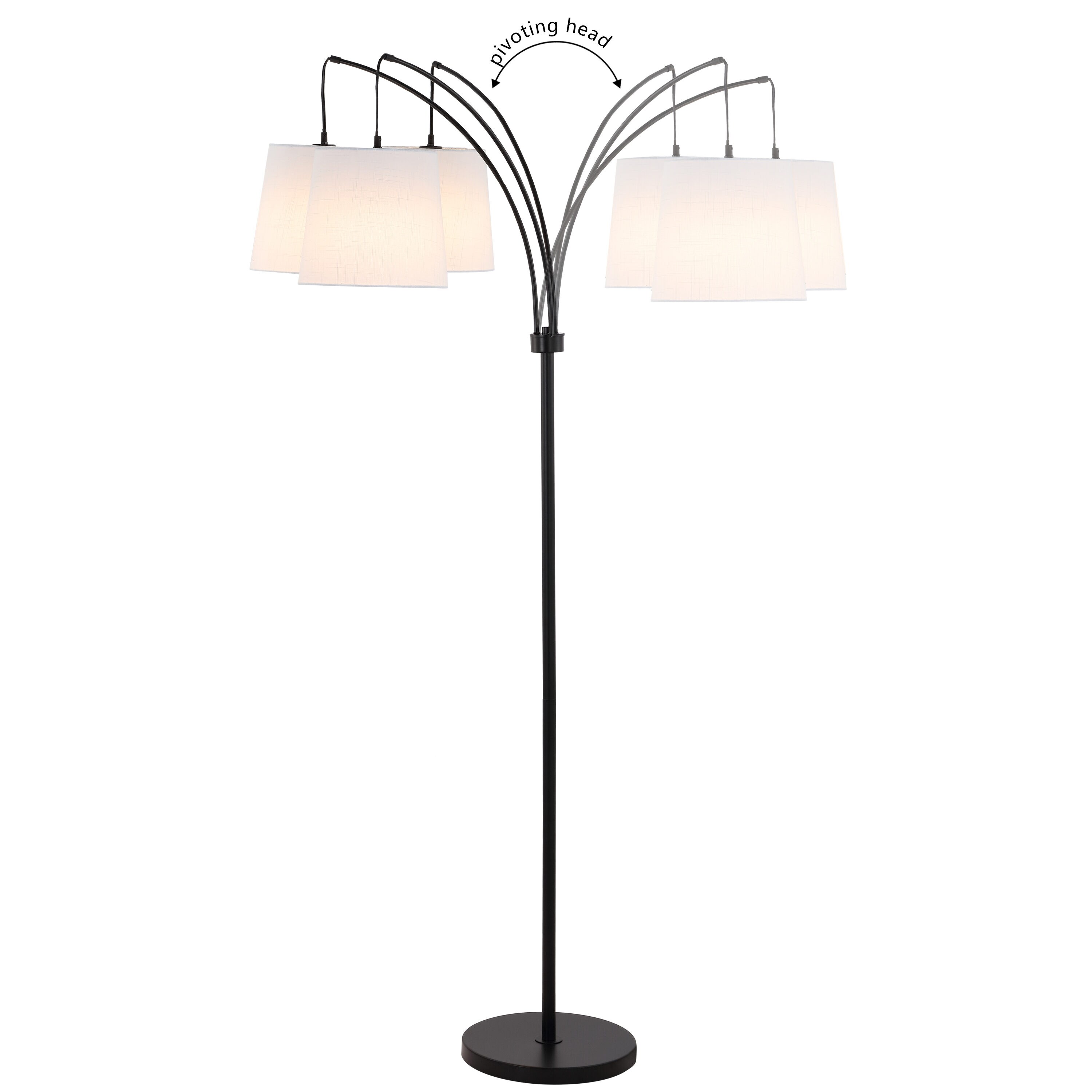 Sylva 72.5" Black Adjustable 3-Light Iron Floor Lamp