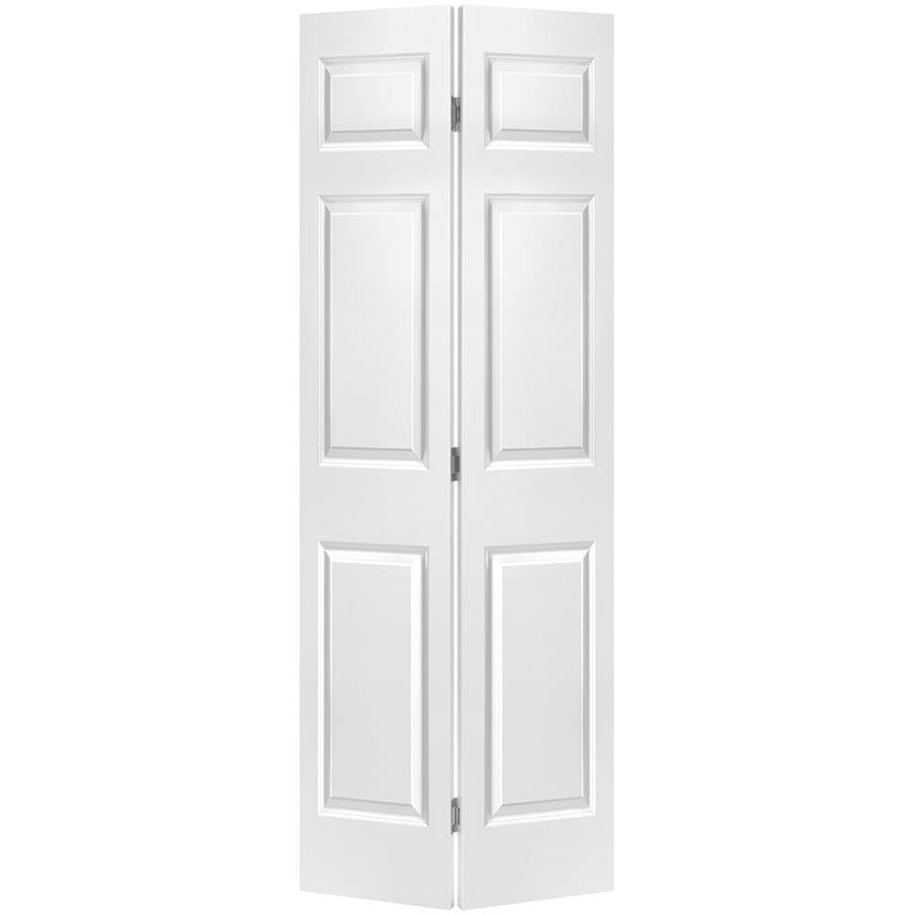 Masonite 1317013 Traditional 30-in x 80-in Primed 6-panel Smooth Hollow core Primed Molded composite Closet Bifold Door