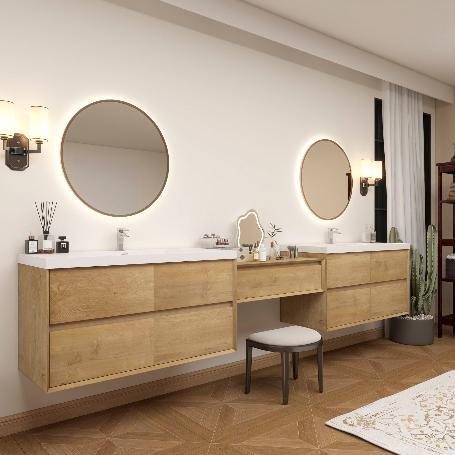 BV Better Vanity SLIM17-48+36+48-OAK Bath-Vanity-Combo - View #4