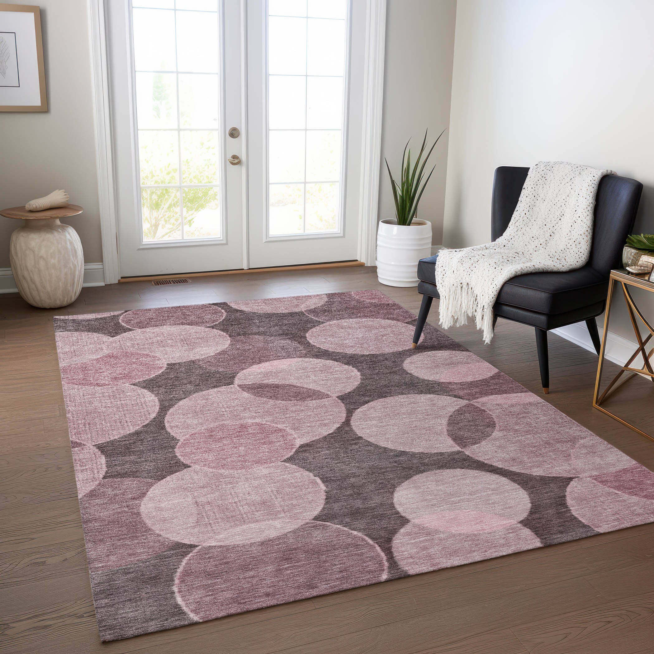 Addison Rugs ACN1751BL10X14 Chantille ACN1751BL 10 x 14 (ft) Loomed Blush Rectangular Indoor/Outdoor Machine washable Pet Friendly Area rug
