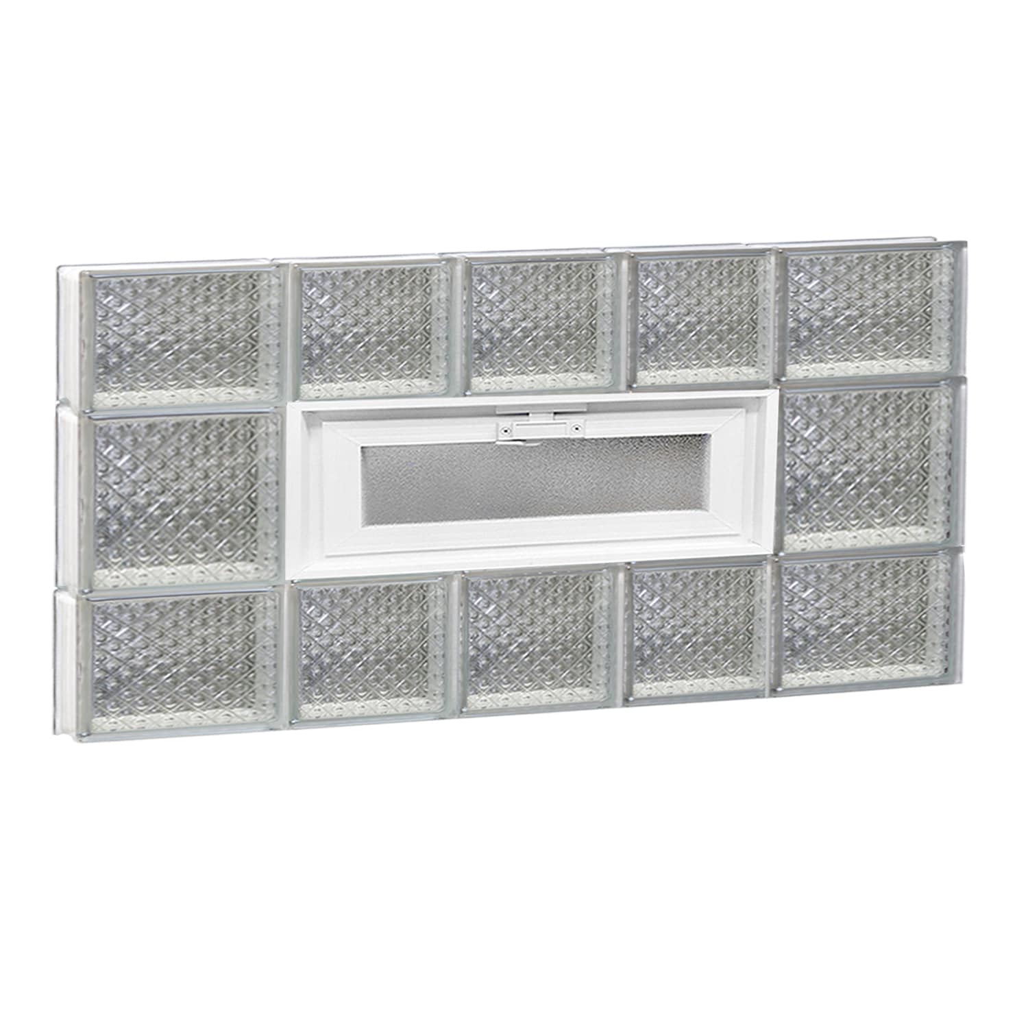 REDI2SET V3420DP Diamond Glass 32-3/4-in x 19-1/4-in Frameless Replacement Vented Glass Block Window