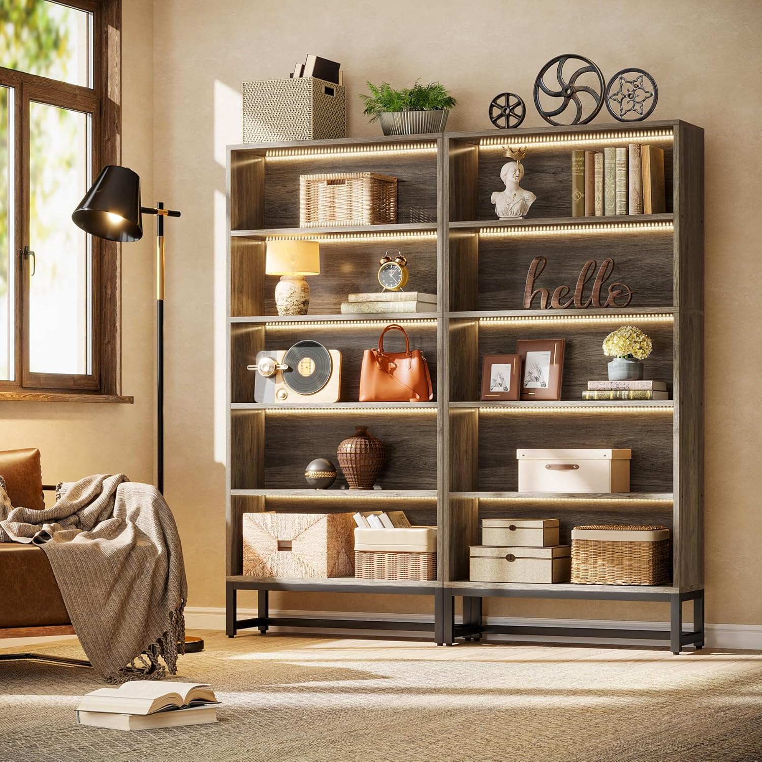 Tribesigns Tall Bookcase Bookshelf 70.8 inches Large Bookcases ...