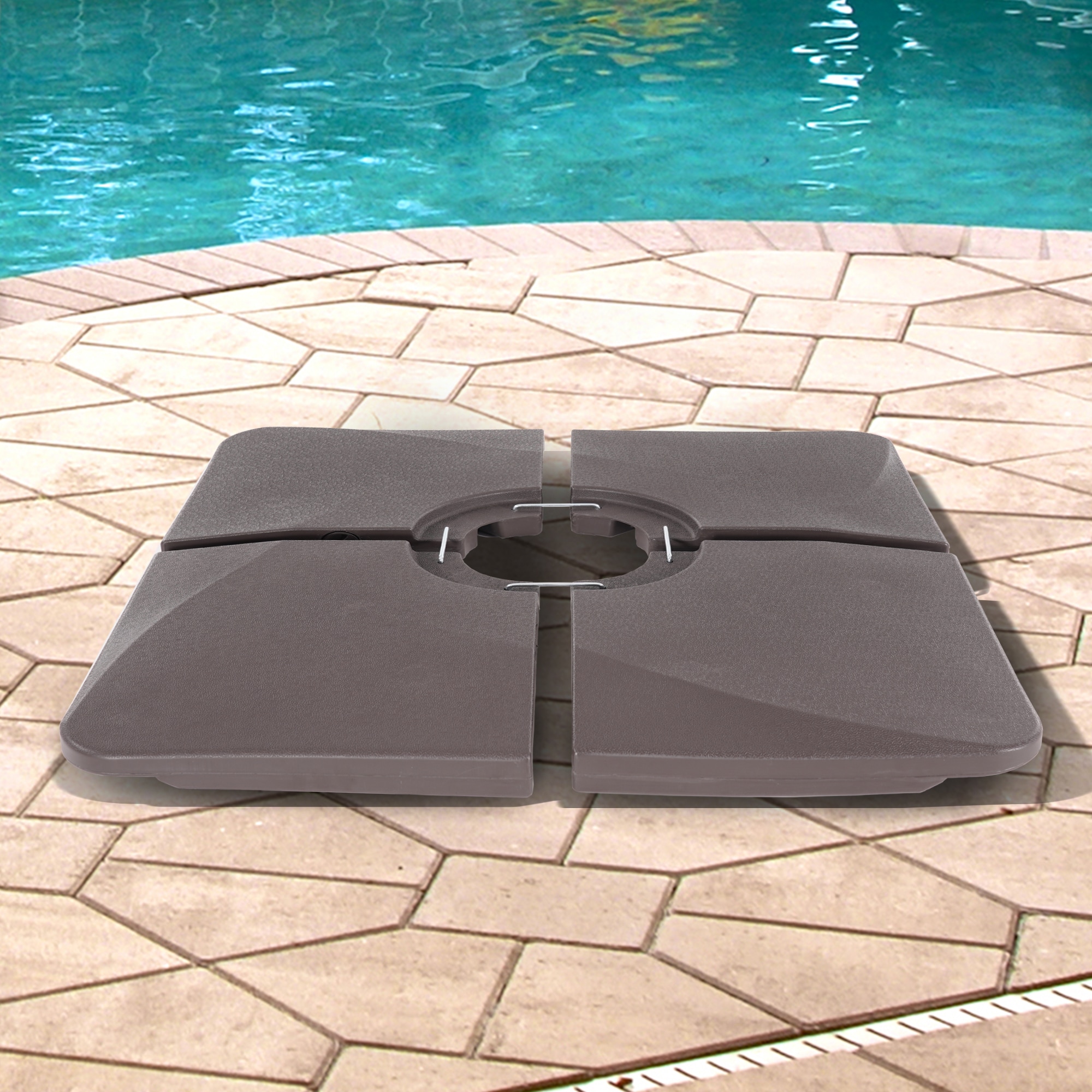 ACEGOSES LW-P-S Patio Umbrella Base Dark Brown Patio Umbrella Base