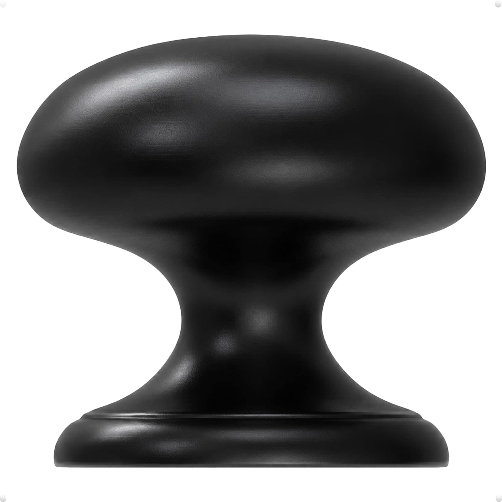 Etokfoks  4 Pack 1 5 in Matte Black Wide Base Zinc Round Knob Modern Style Fingerprint Resistant Dummy Pull for Closet Cabinet