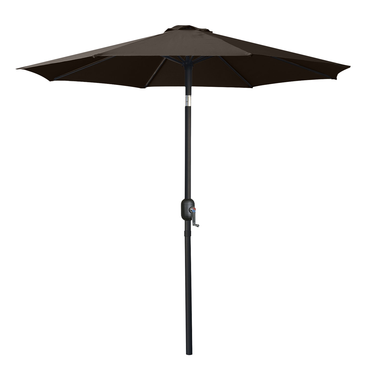 ABCCANOPY 9USLS6923A22UB03BNY6 7.5-ft Aluminum Brown Crank Market Patio Umbrella with Lights