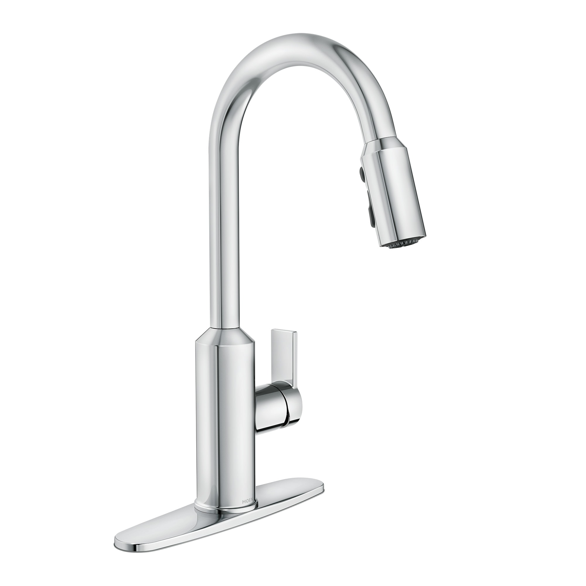 Moen 87270 MEENA Chrome Single Handle Deck-mount Pull-down Kitchen Faucet with Sprayer ( Deck Plate Included )
