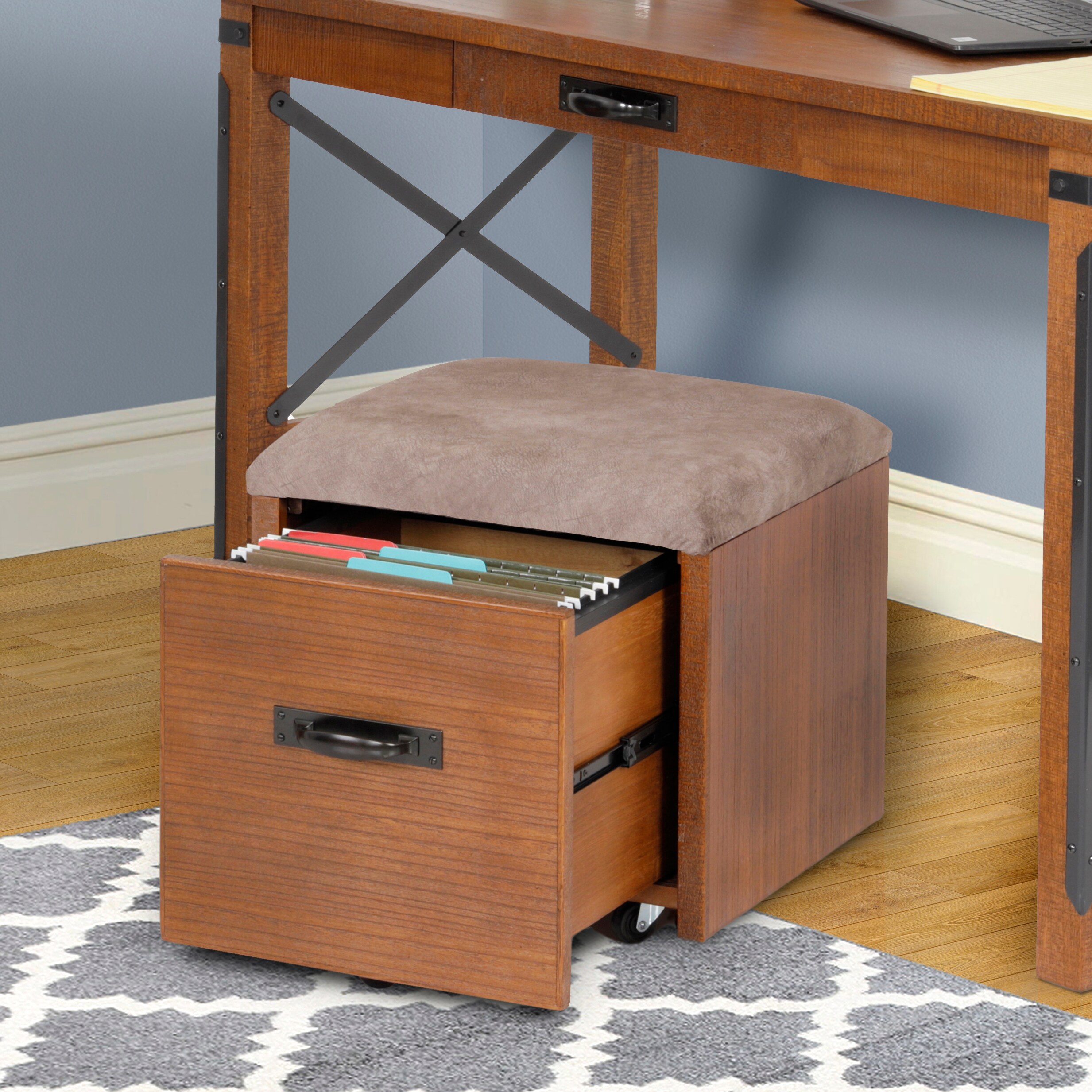 A Furniture Classics 33241 Brown 1-Drawer 17-in File Cabinet