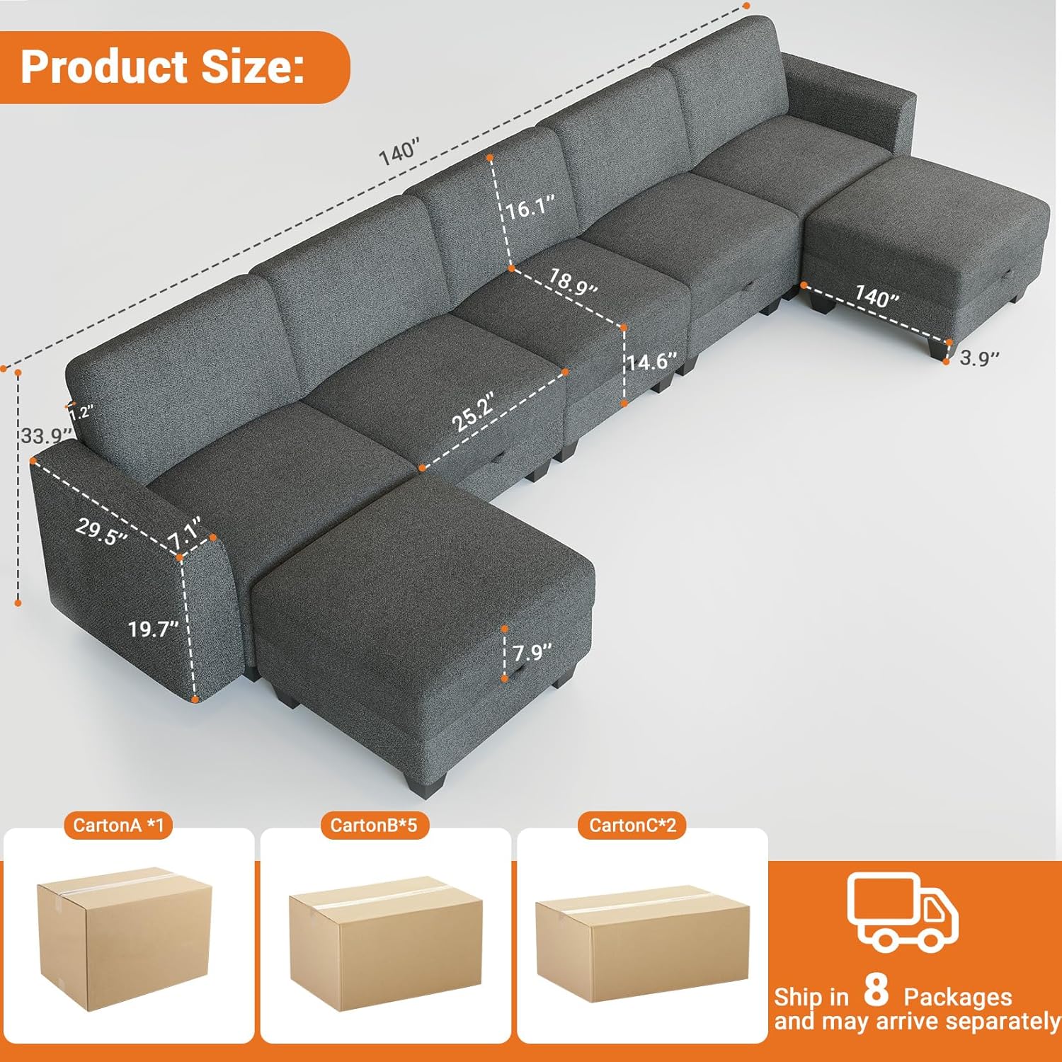IdealHouse LW-JAS-35EM Sofas-Loveseats - View #2