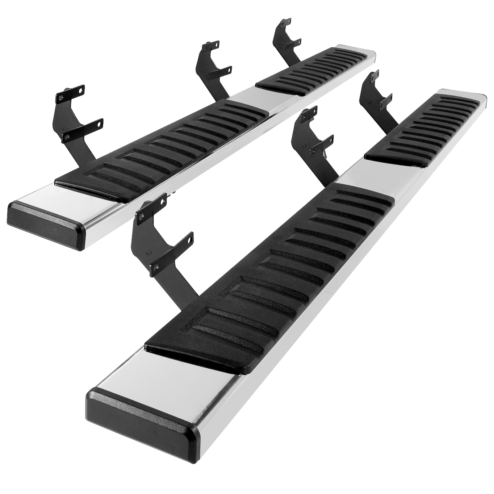 VEVOR KCTJBZDS2015LCNPKV0 Running Boards, 6 Step Compatible with 2015-2023 Ford F150-crew Cab/2017-2023 Ford F-250 F-350 Super Duty Crew Cab, 201 Stainless Steel Side Steps Nerf Bars, 500lbs Capacity, 2 Piece