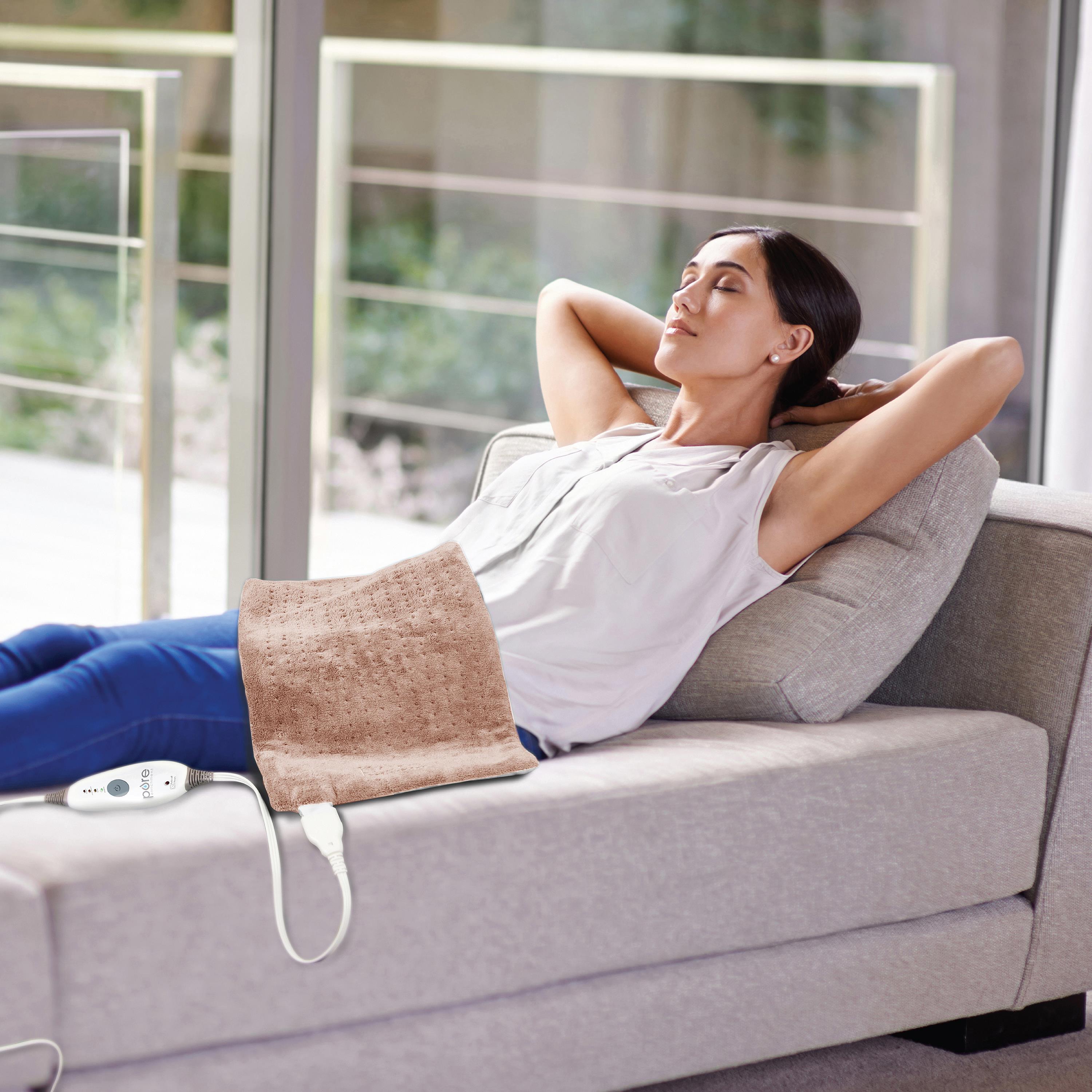 Mauve Microplush Full Body Heating Pad with InstaHeat Settings