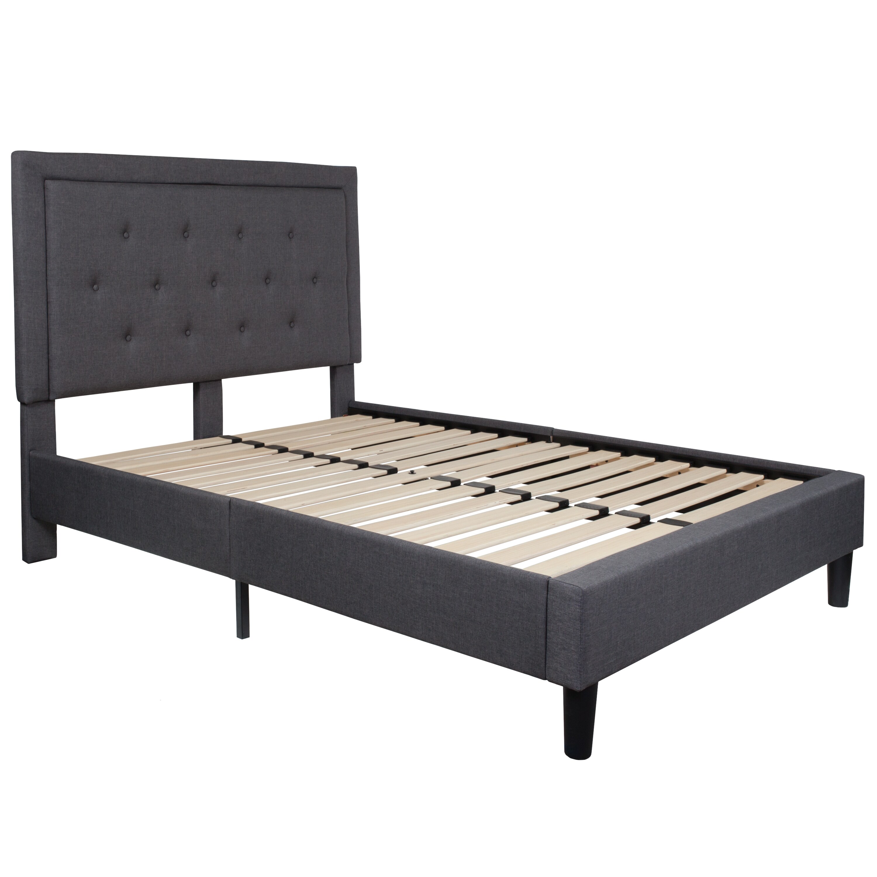 Flash Furniture Roxbury Dark Gray Full Upholstered Platform Bed in the ...