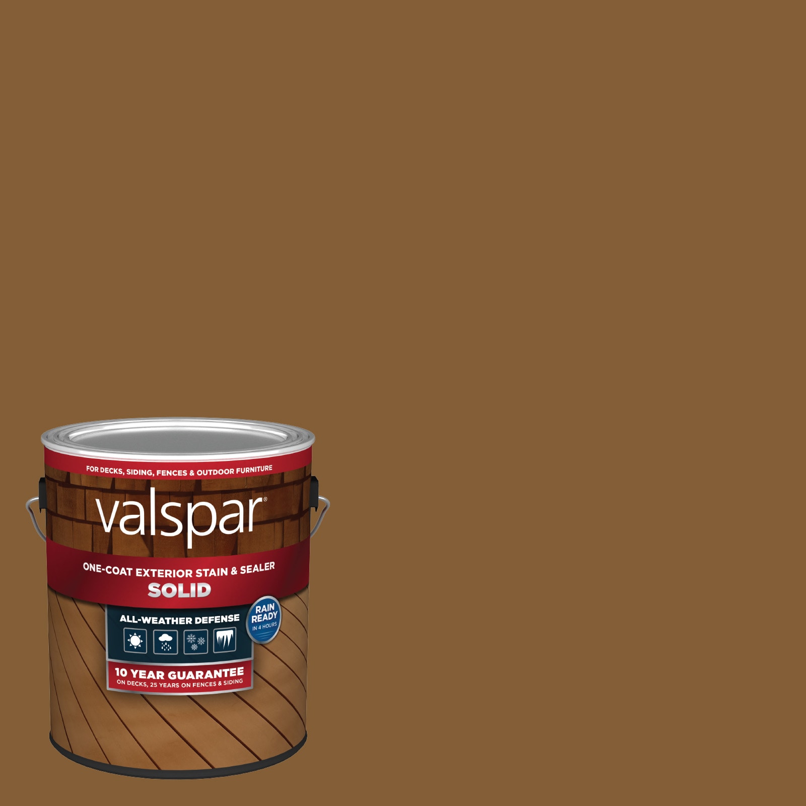Pinebark Solid Exterior Wood Stain and Sealer (1-Gallon) in Brown | - Valspar PINEBARK-1028091