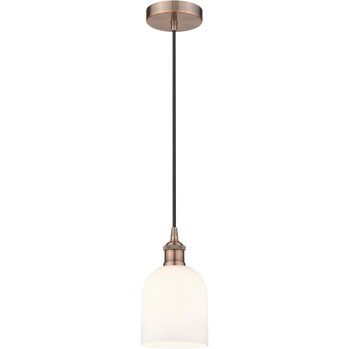 Innovations Lighting -  616-1P-AC-G558-6GWH Edison Bella Mini Pendant Antique Copper