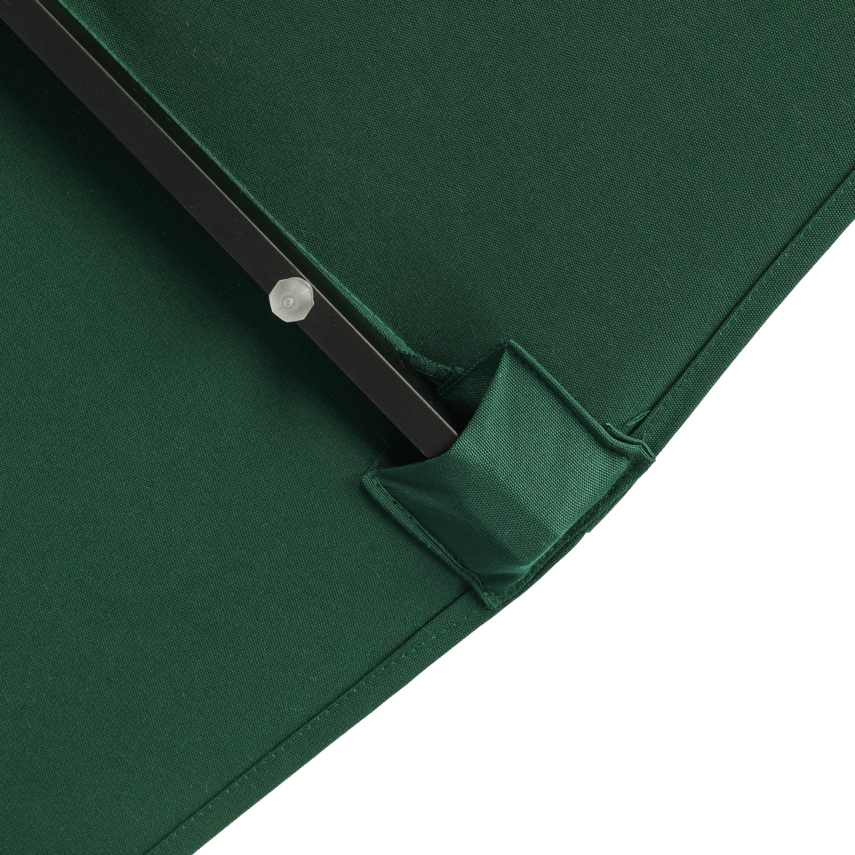 Nassau 10' x 6.5' Green Aluminum Patio Umbrella with LED Lights