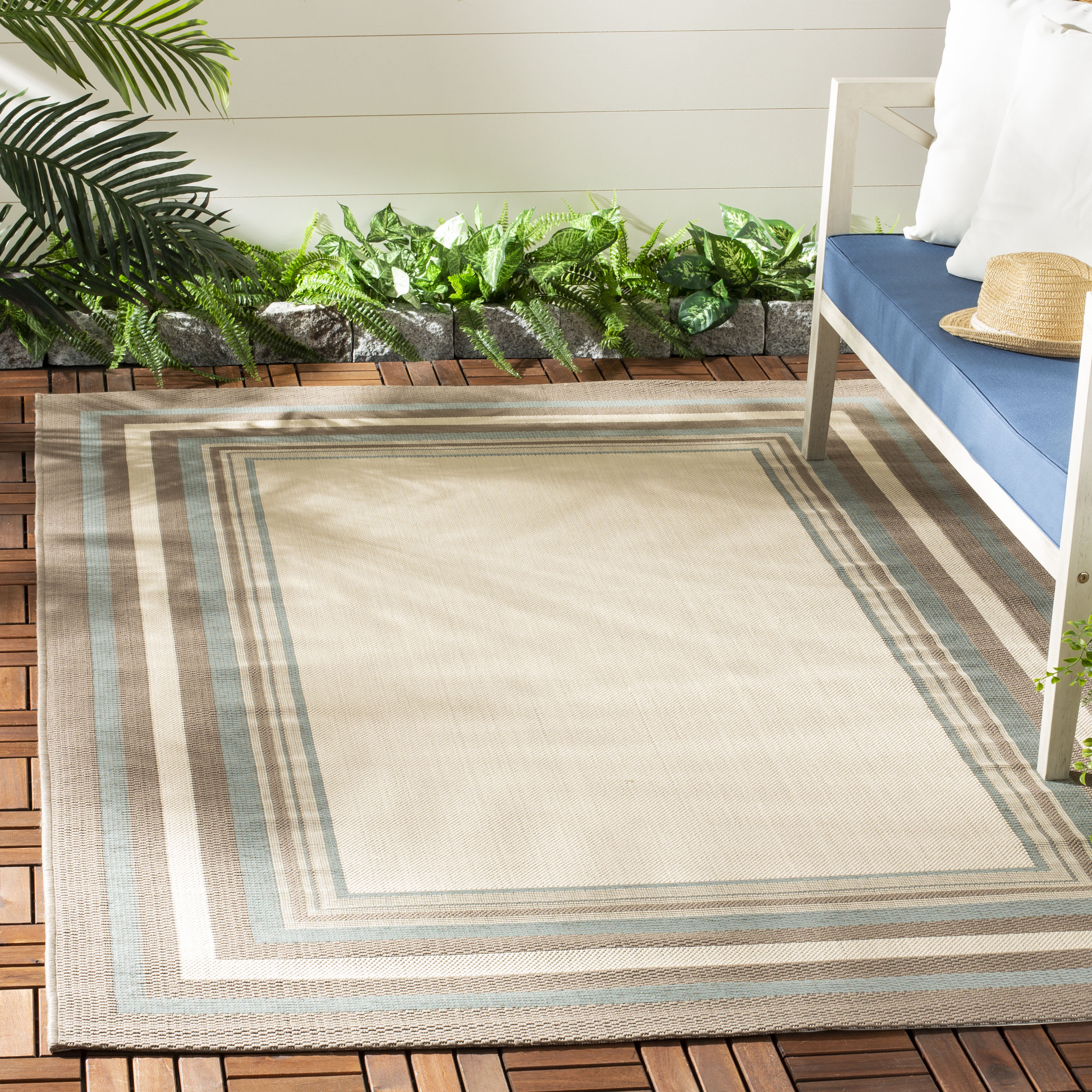 Safavieh Serenity Pasquale 4 x 6 Beige/Blue Indoor Floral/Botanical Vintage Area Rug