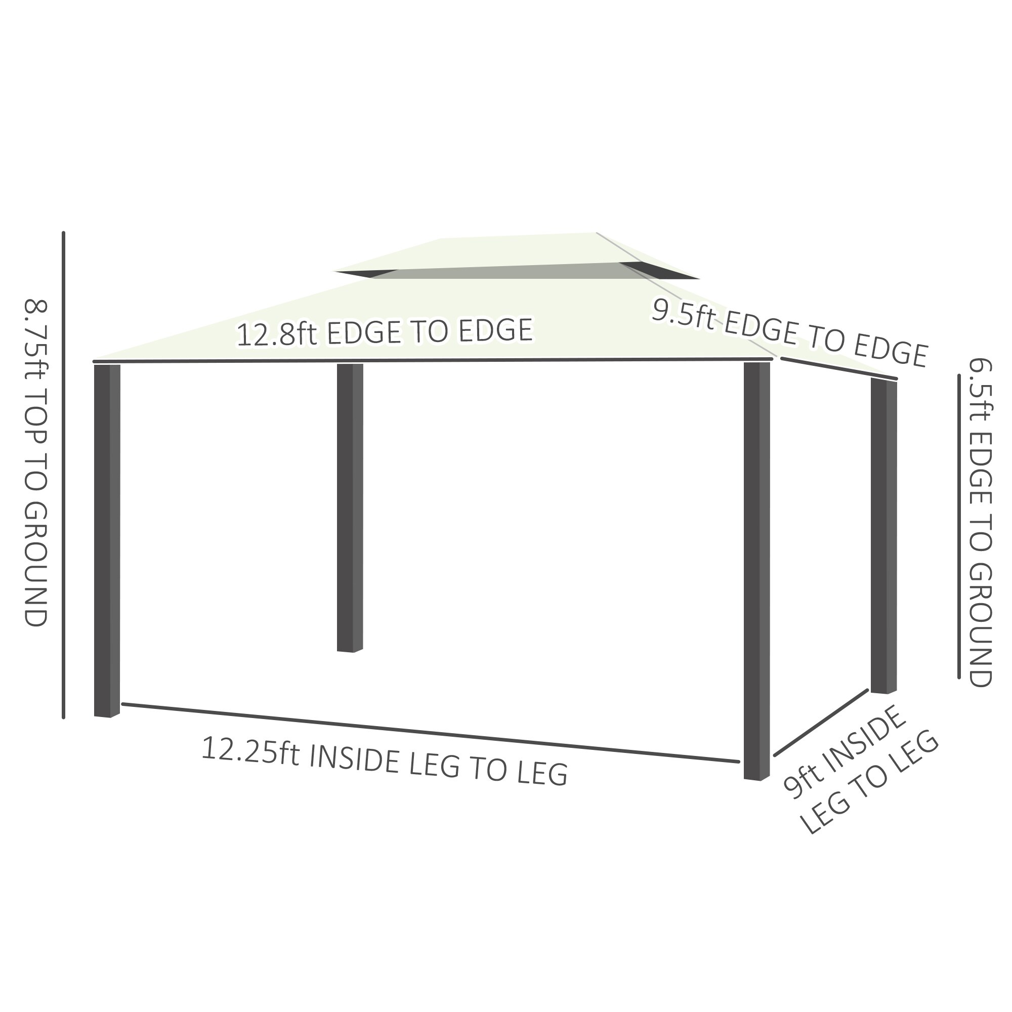 Outsunny 84C-144 Wood-Resin-Gazebos - View #3