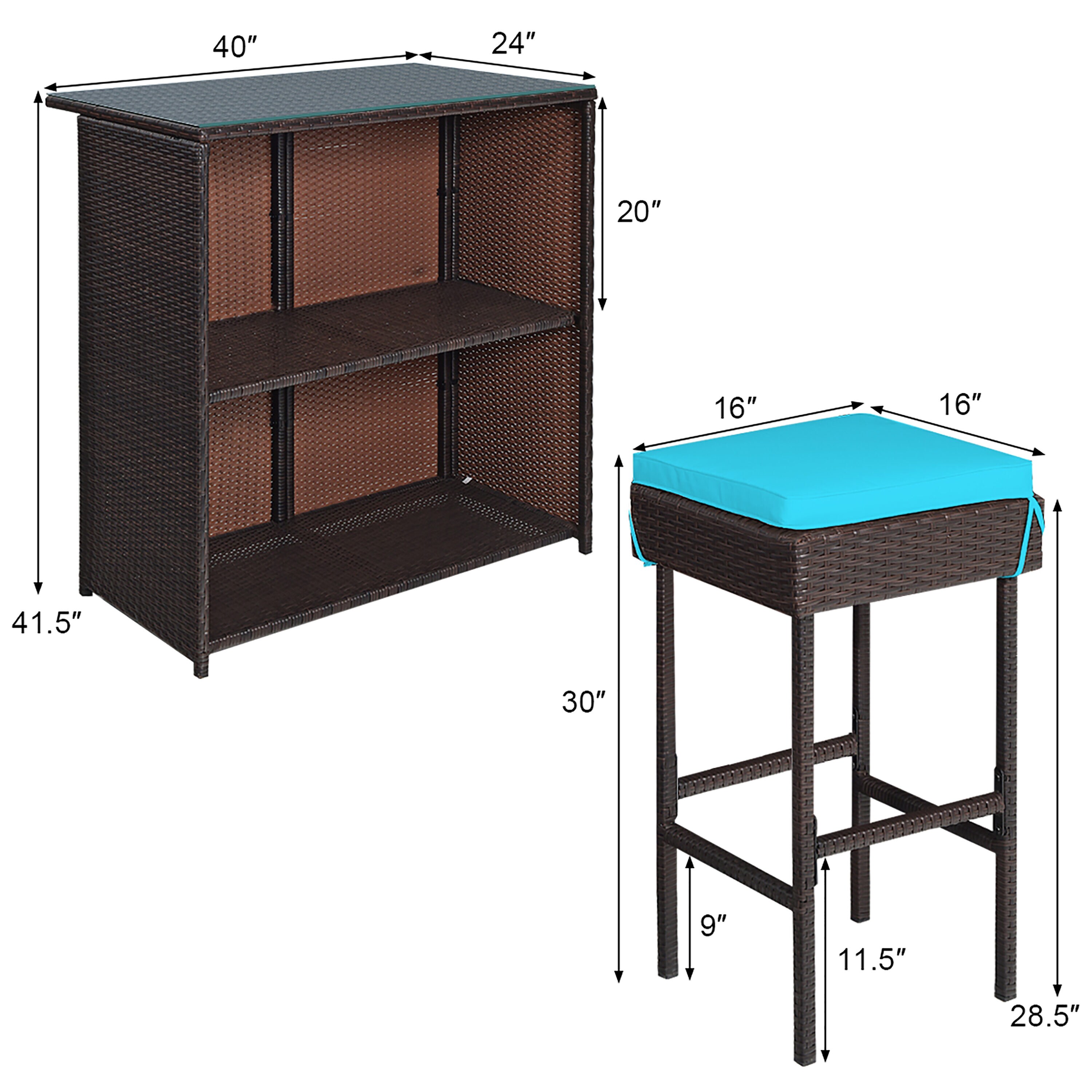 Costway HW62380TU Patio-Dining-Sets - View #5