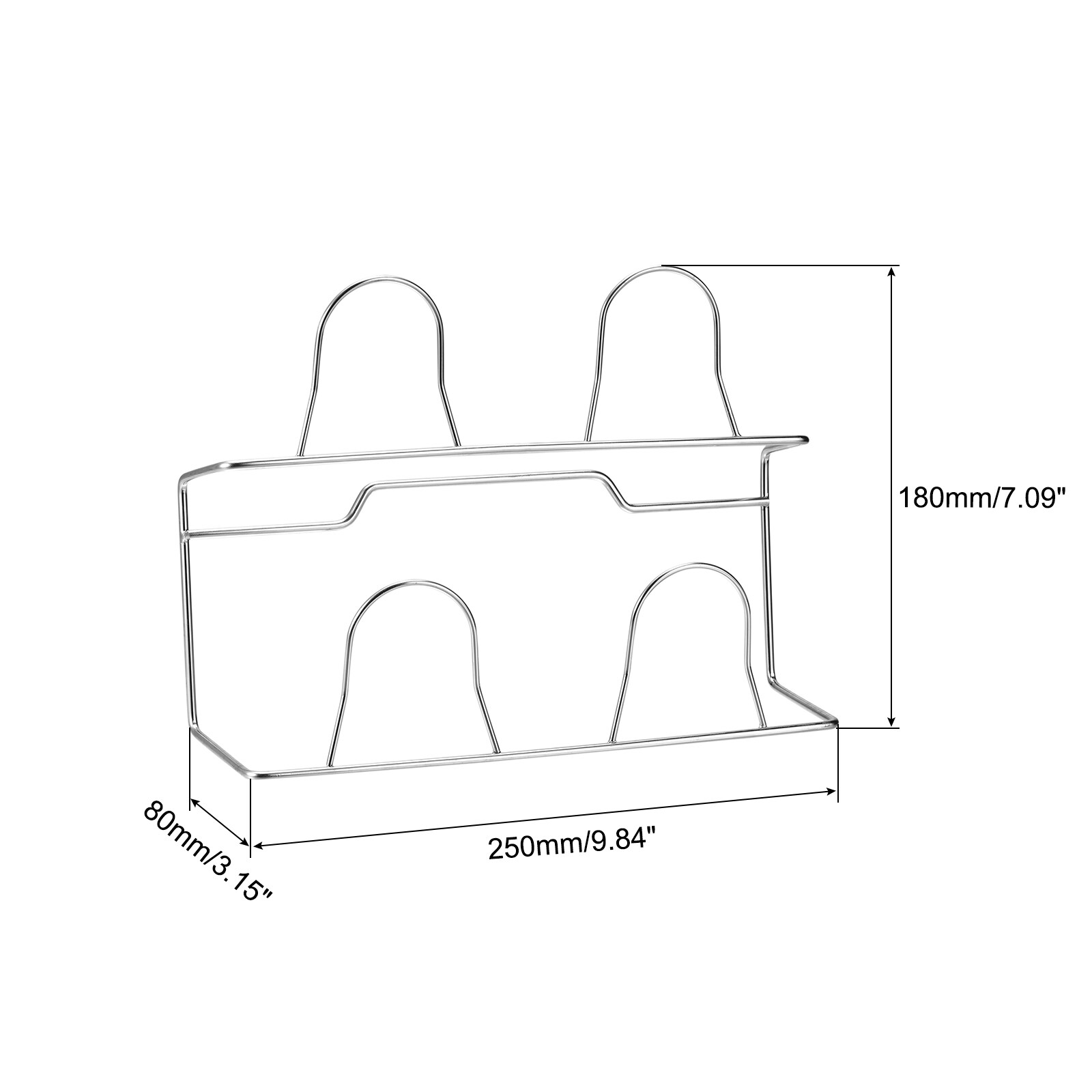 Unique Bargains Wall Stick Slipper Rack 250mm Stainless Steel Shoes ...