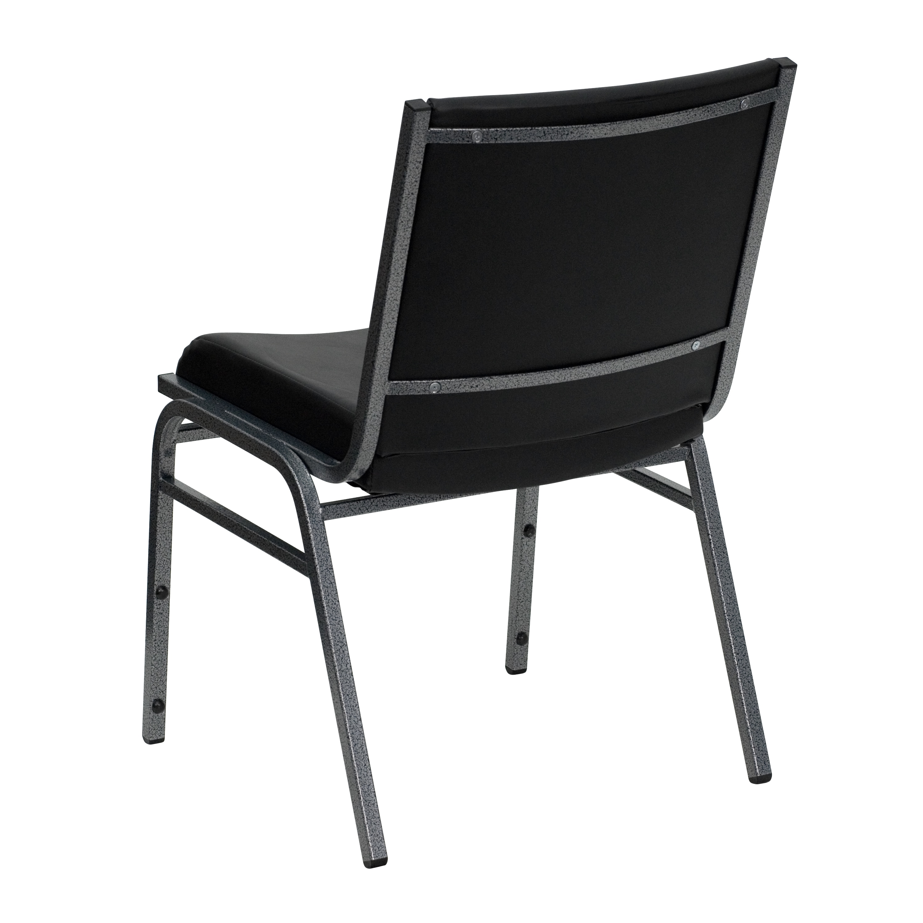 Hercules Series Contemporary Black Vinyl Metal Stack Chair