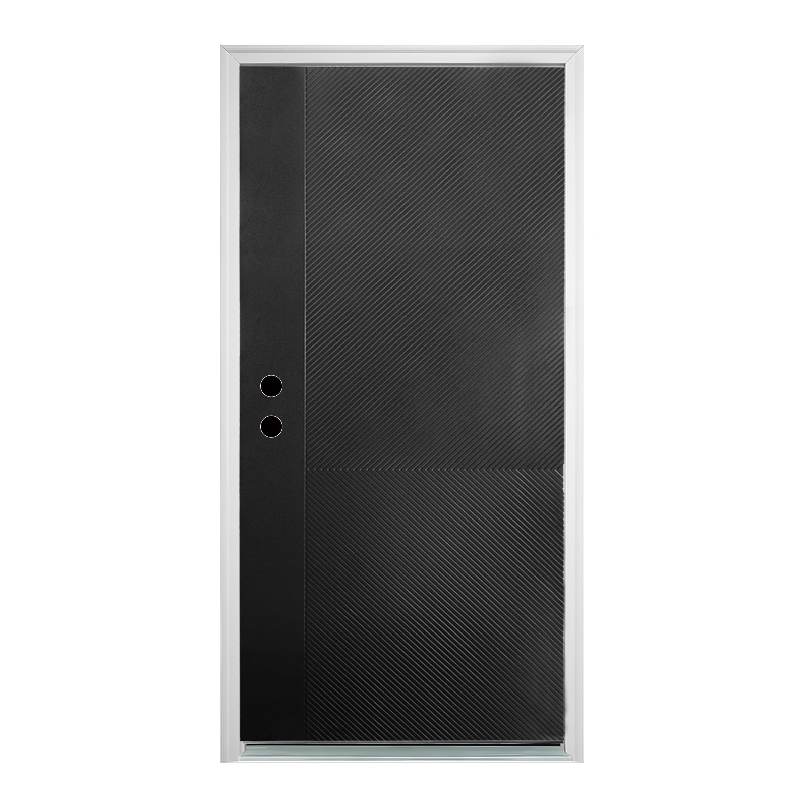 Dexmalle  Black Entry Door 36-in x 80-in x 4-9/16-in Fiberglass Right-hand Inswing Residential Front Door