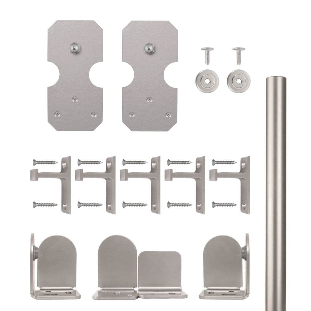 Quiet Glide QG.1300.NR-96.02 96-in Satin Satin NIckel Indoor Straight Single Barn door hardware kit