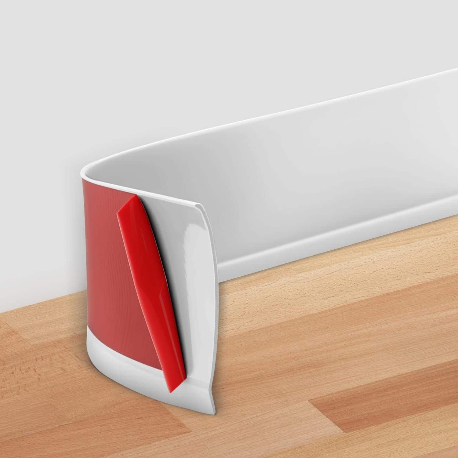 Angel Sar 4-in x 60-ft White Peel and Stick Vinyl Baseboard Molding Trim with Strong Adhesive Backing for Kitchen Bathroom Living room