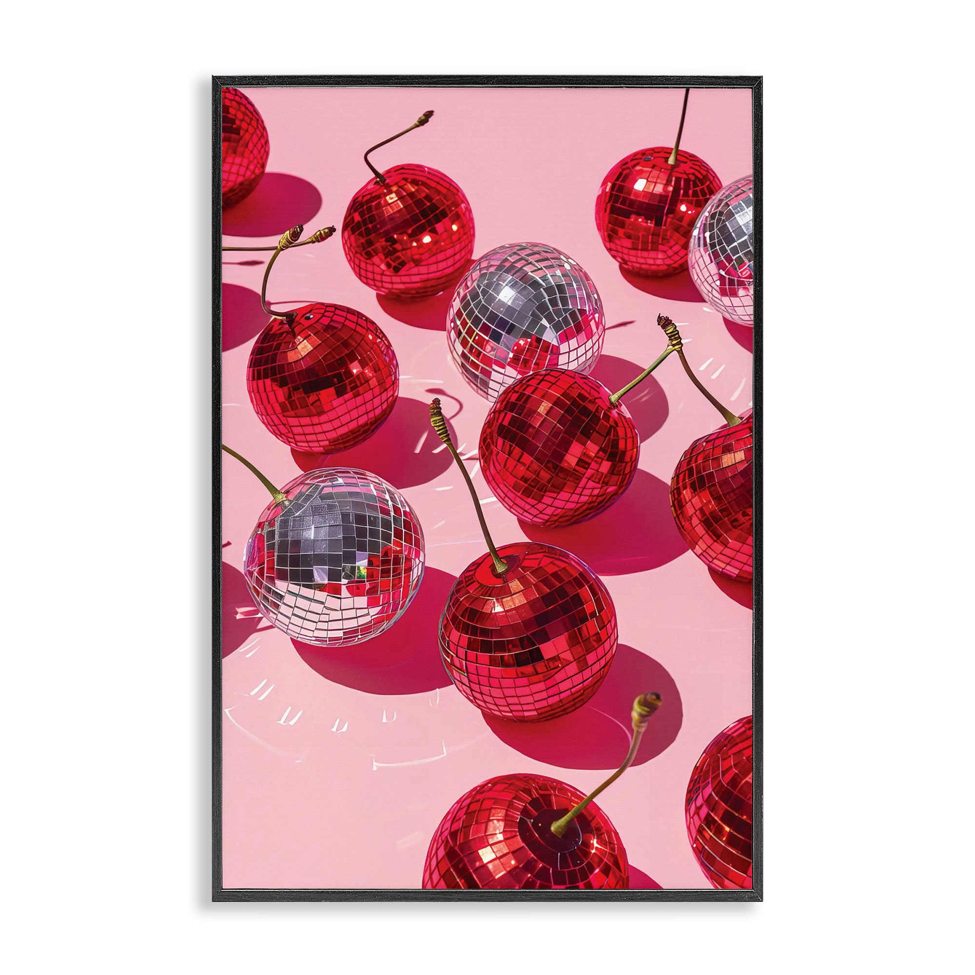 Stupell Industries BT-653-FR-16X24 Cherry Picked Disco Black Framed Giclee Art By LSR Design Studio 16 x 24