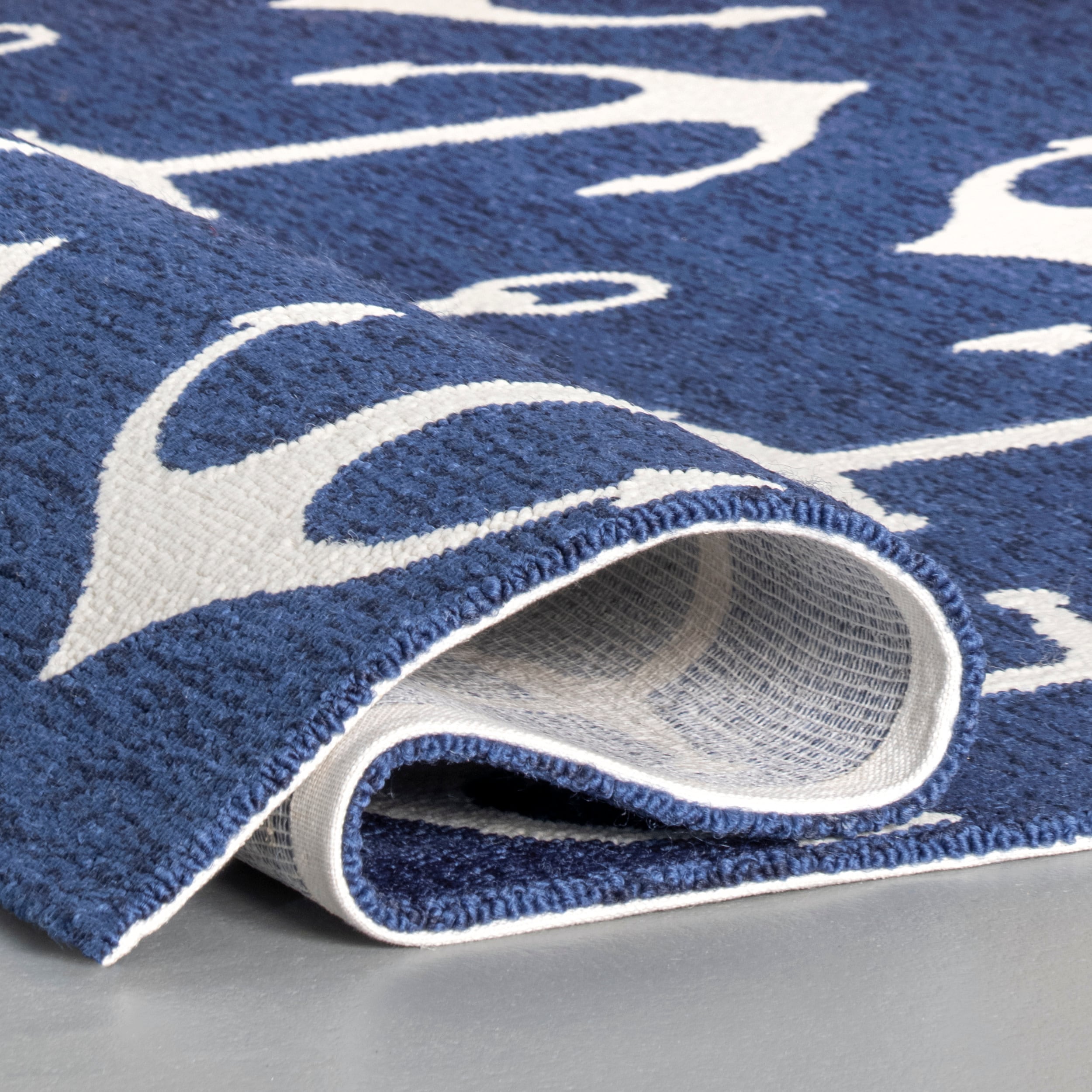 nuLOOM Despina 2 X 4 (ft) Navy Indoor/Outdoor Geometric Area Rug